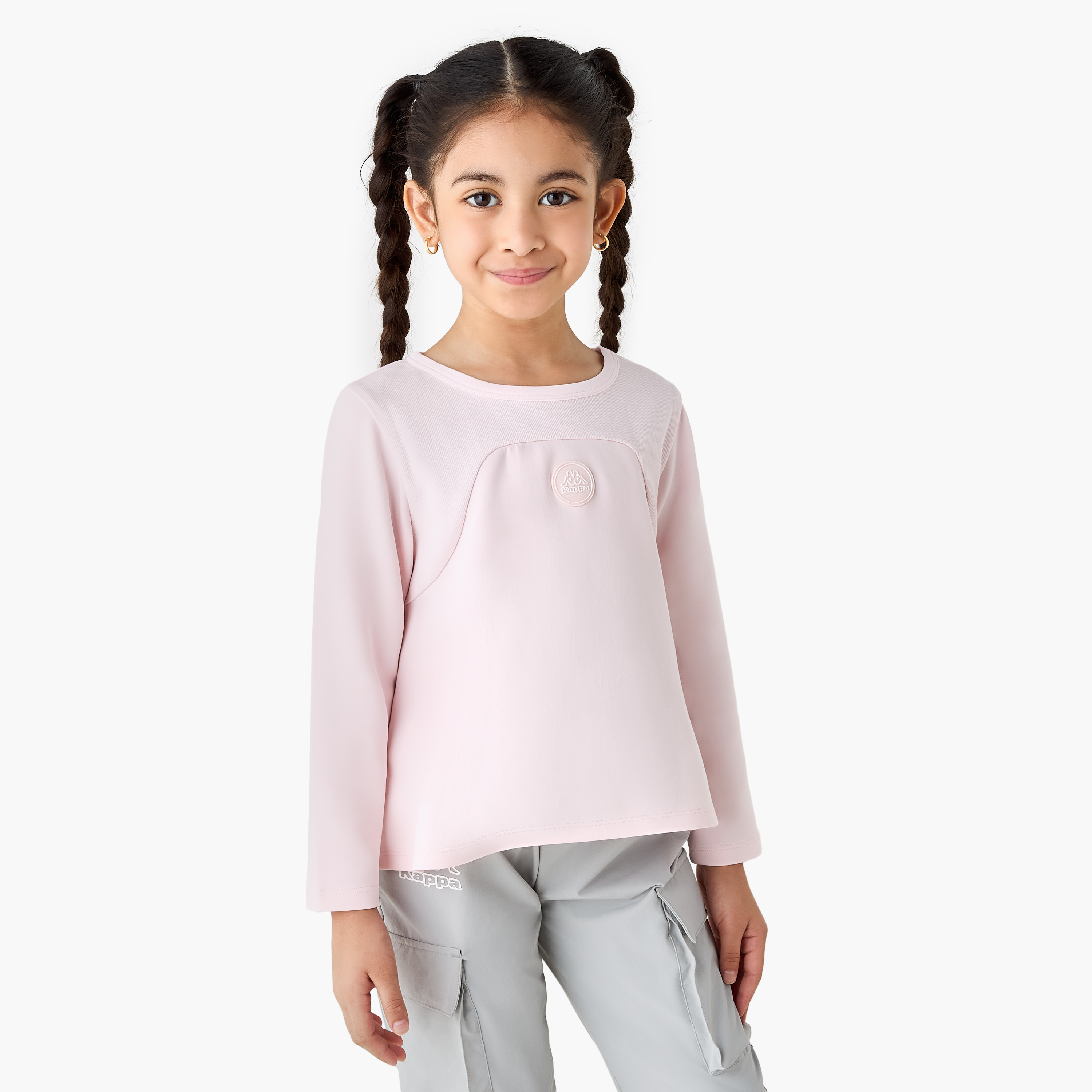 Kappa Panelled Long-Sleeved T-shirt-sports-girls-clothing-tops-image-1