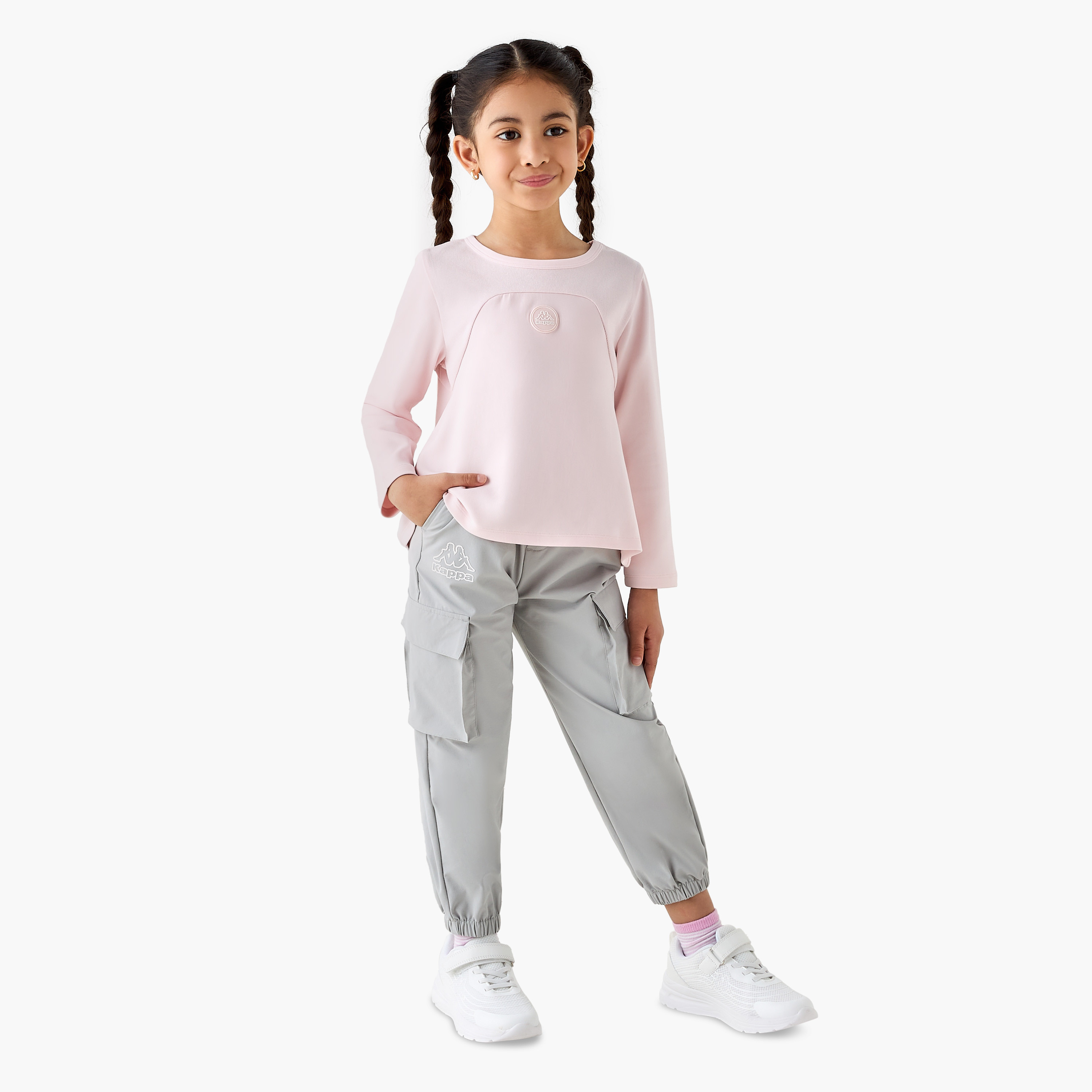 Kappa Panelled Long-Sleeved T-shirt-sports-girls-clothing-tops-image-2