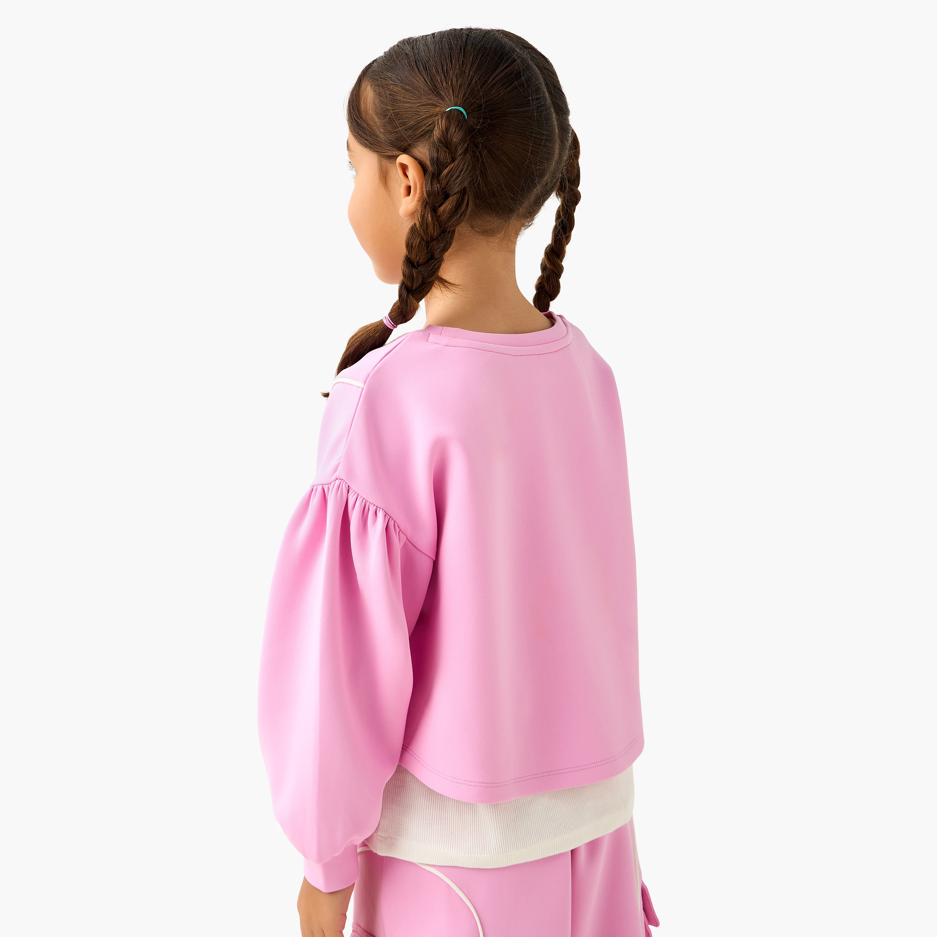Kappa Crew Neck Long Sleeves T-shirt with Logo Print-girls-clothing-tshirts-image-3