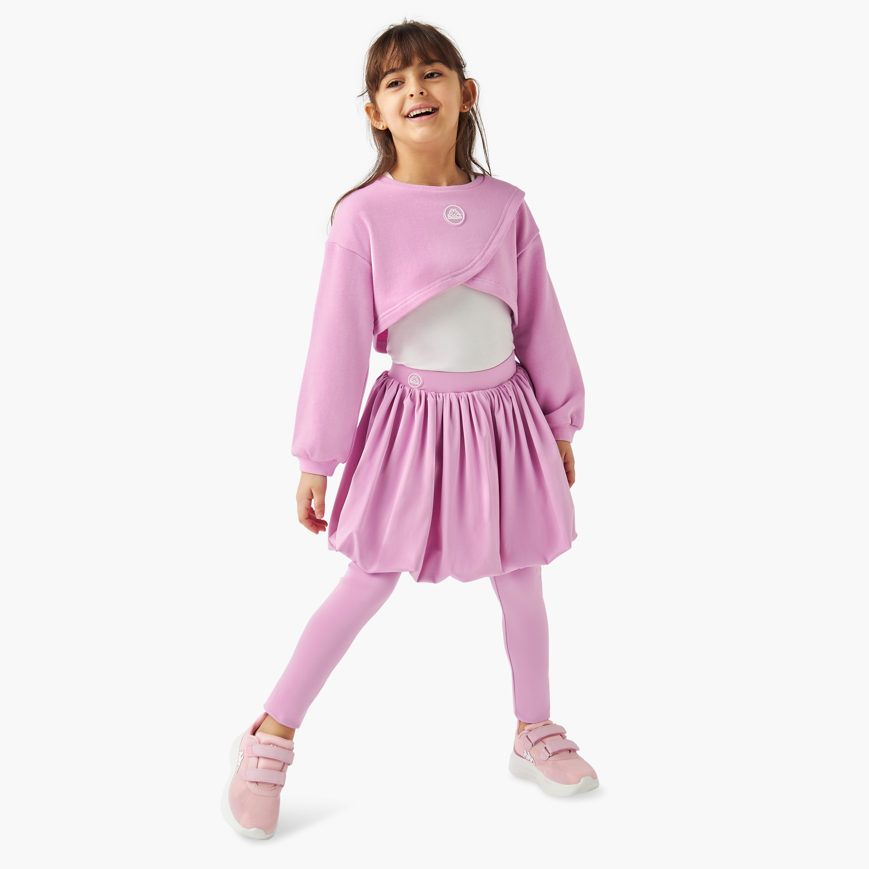 Kappa Solid Leggings and Skirt Set-girls-clothing-bottoms-leggings-image-2