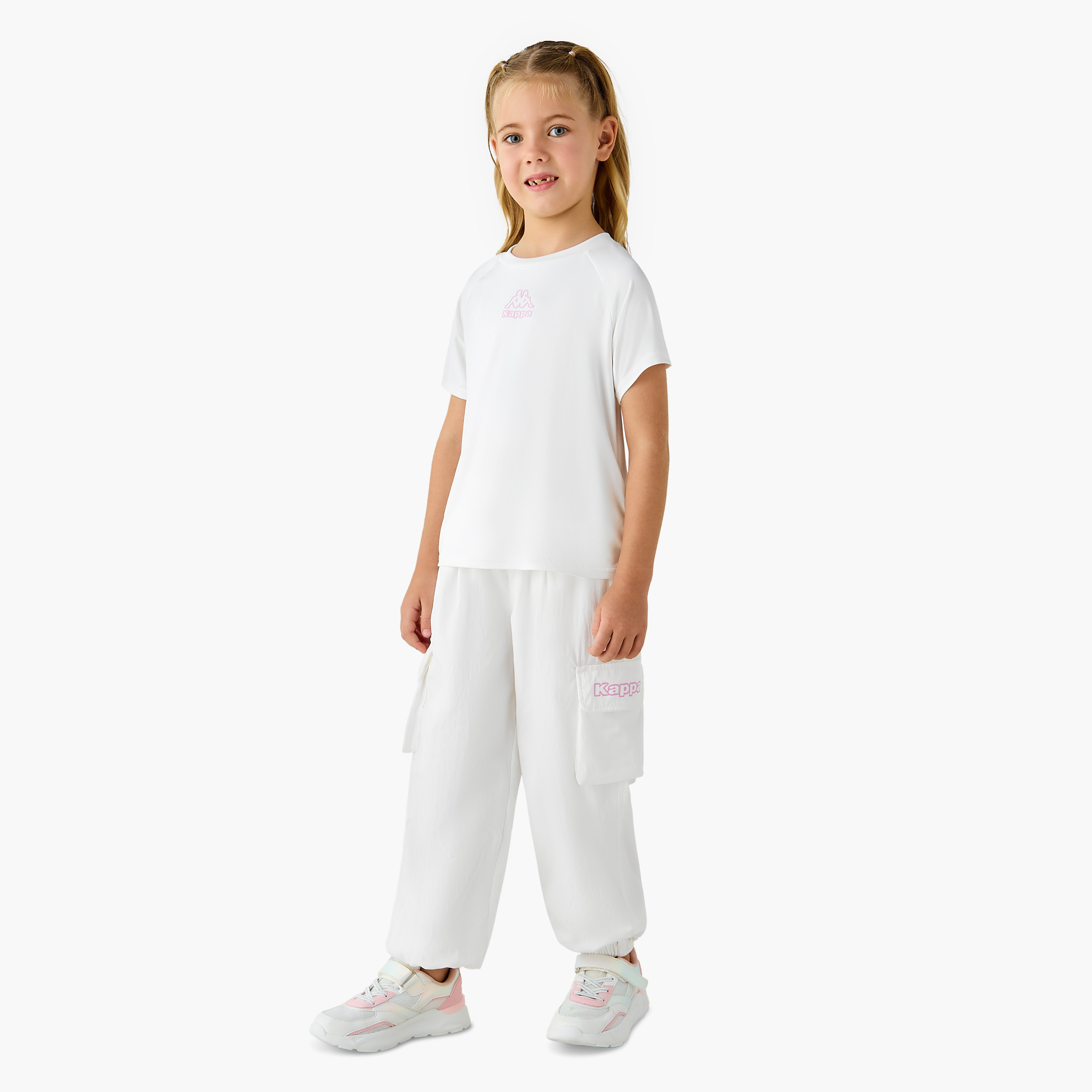 Kappa Solid Cargo Joggers with Pockets-baby-girls-clothing-sportswear-bottoms-image-2
