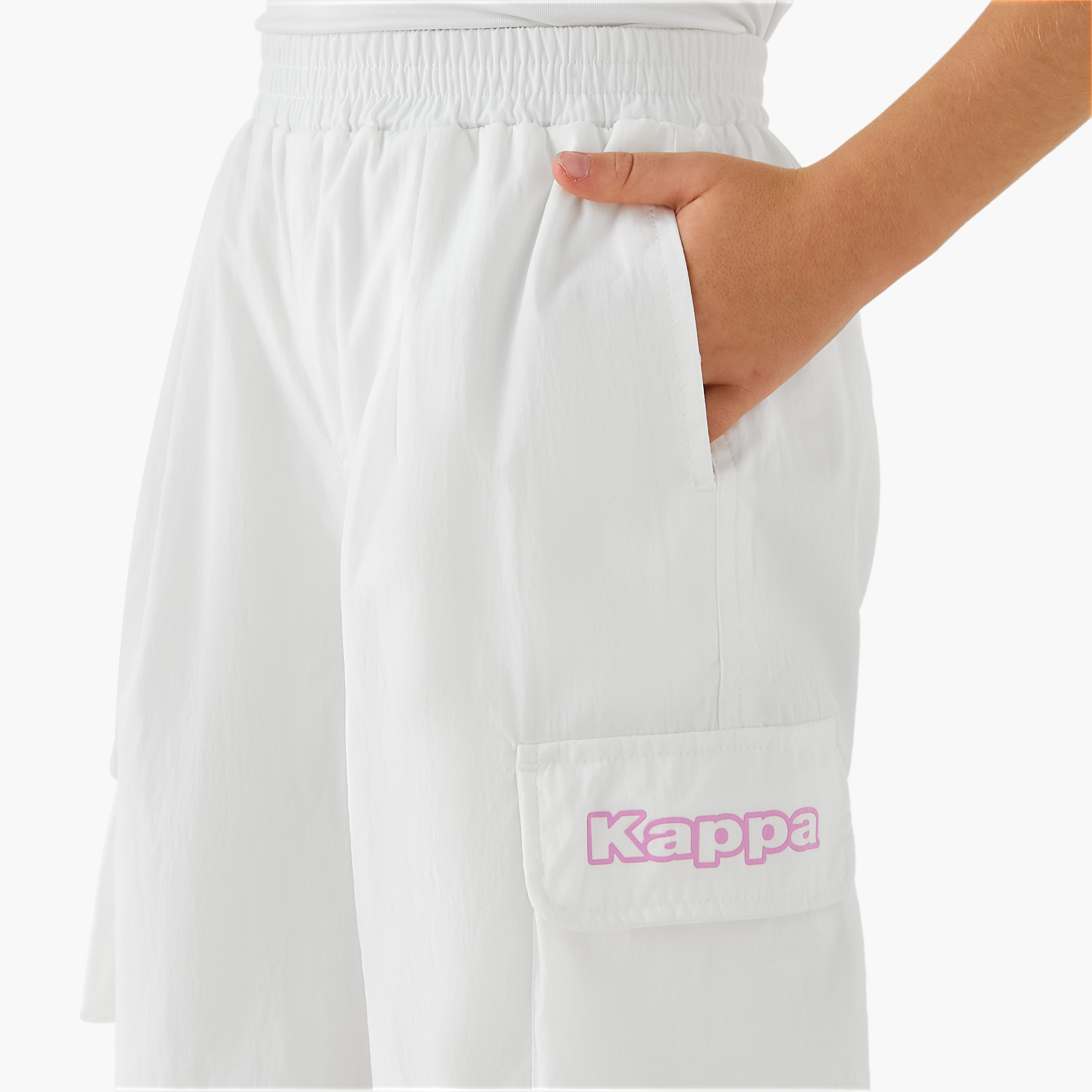 Kappa Solid Cargo Joggers with Pockets-baby-girls-clothing-sportswear-bottoms-image-4