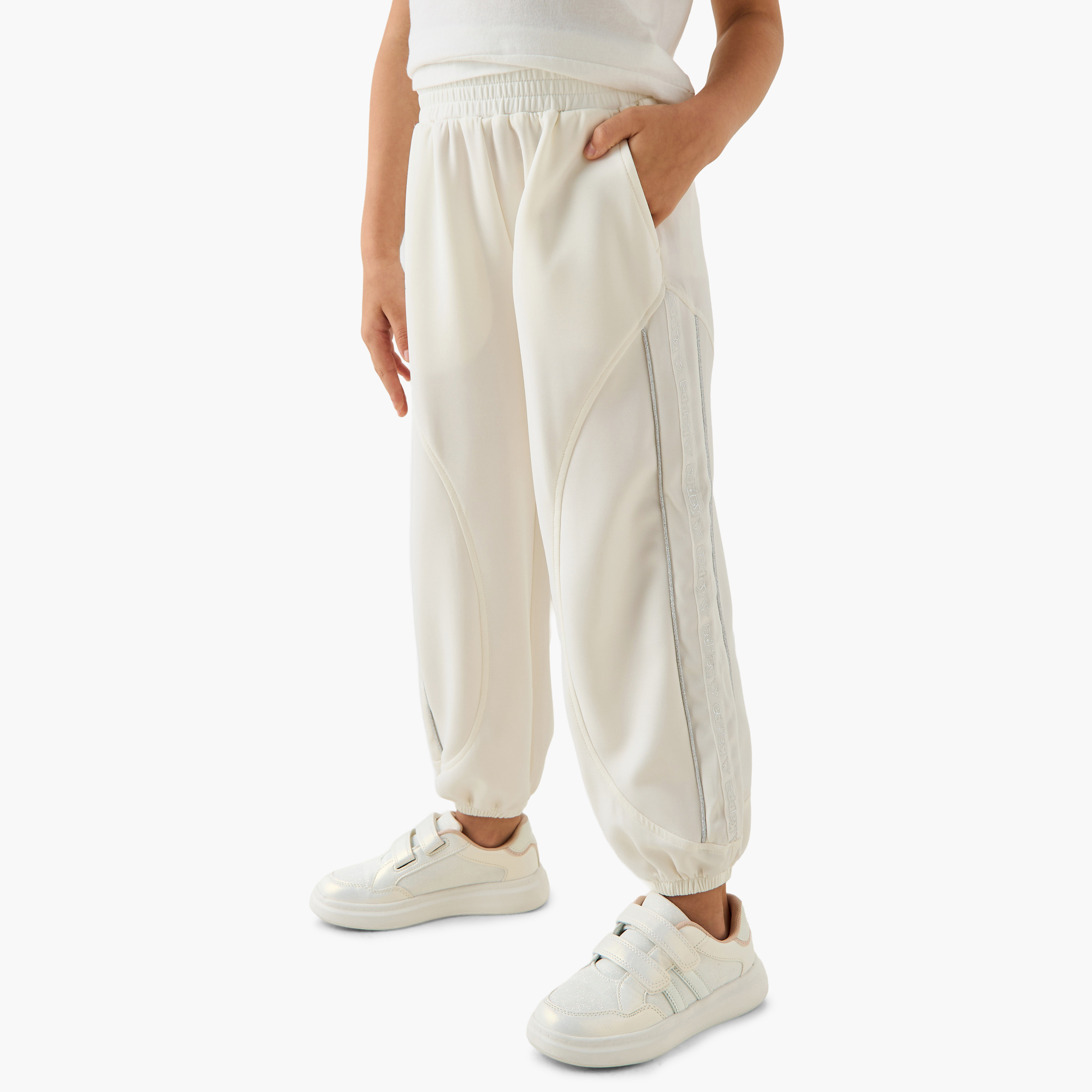 Kappa Girls Jogger with Side Stripe Detail - Polyamide Blend - Elasticated-baby-girls-clothing-sportswear-bottoms-image-1