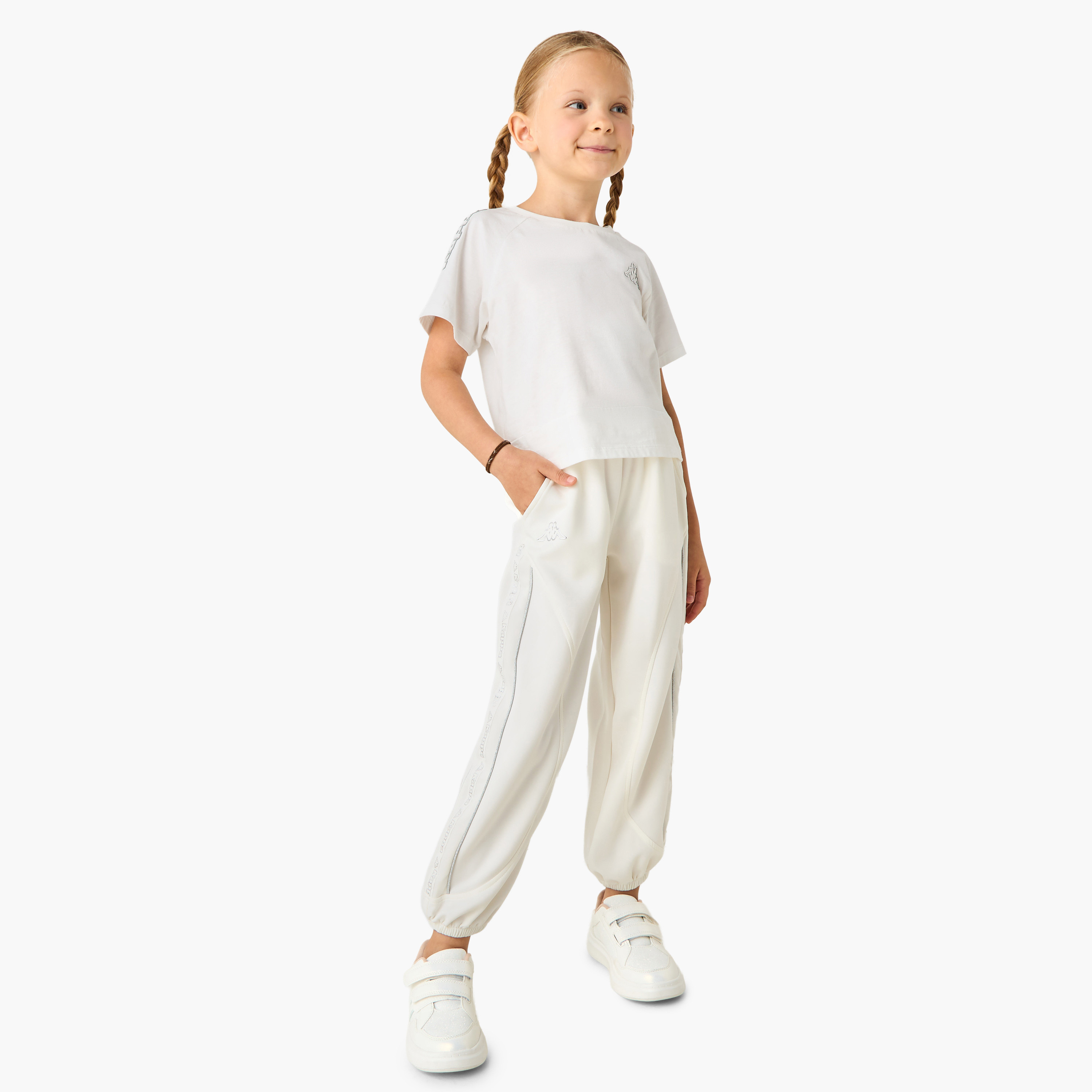 Kappa Girls Jogger with Side Stripe Detail - Polyamide Blend - Elasticated-baby-girls-clothing-sportswear-bottoms-image-2