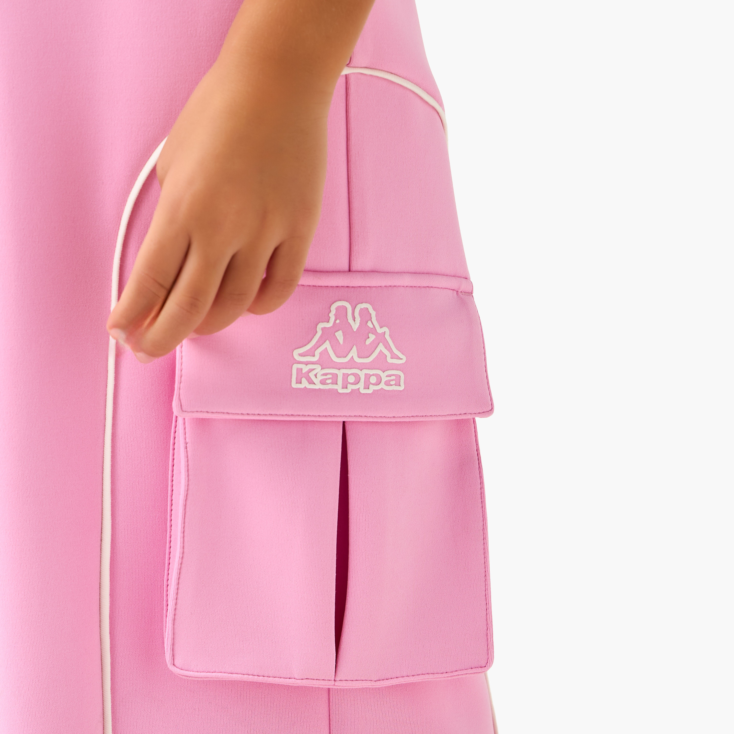 Kappa Wide Leg Cargo Trousers with Elastic Waist-baby-girls-clothing-bottoms-trousers-image-4