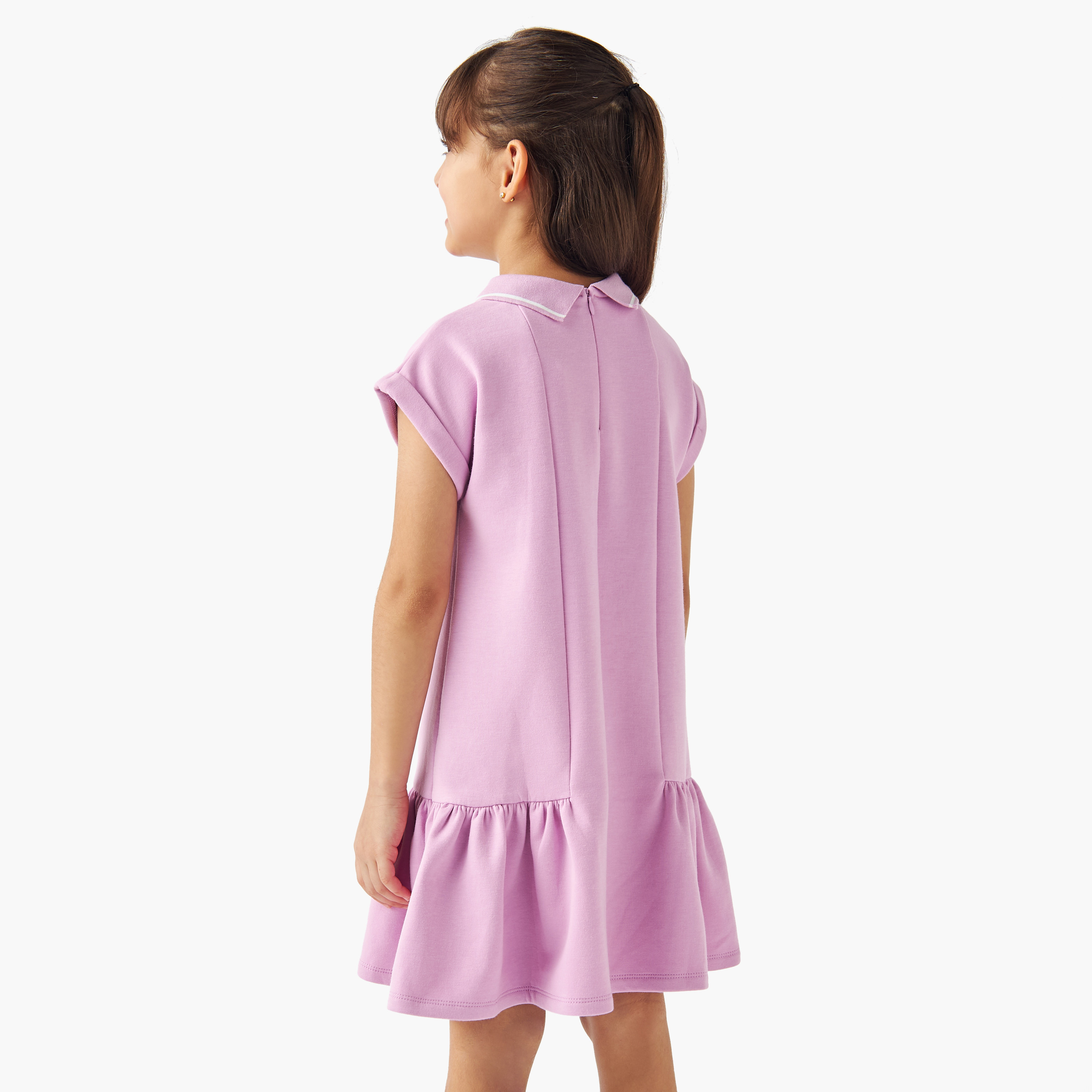 Kappa Logo Print Polo Dress with Short Sleeves-girls-clothing-dressesandjumpsuits-image-3
