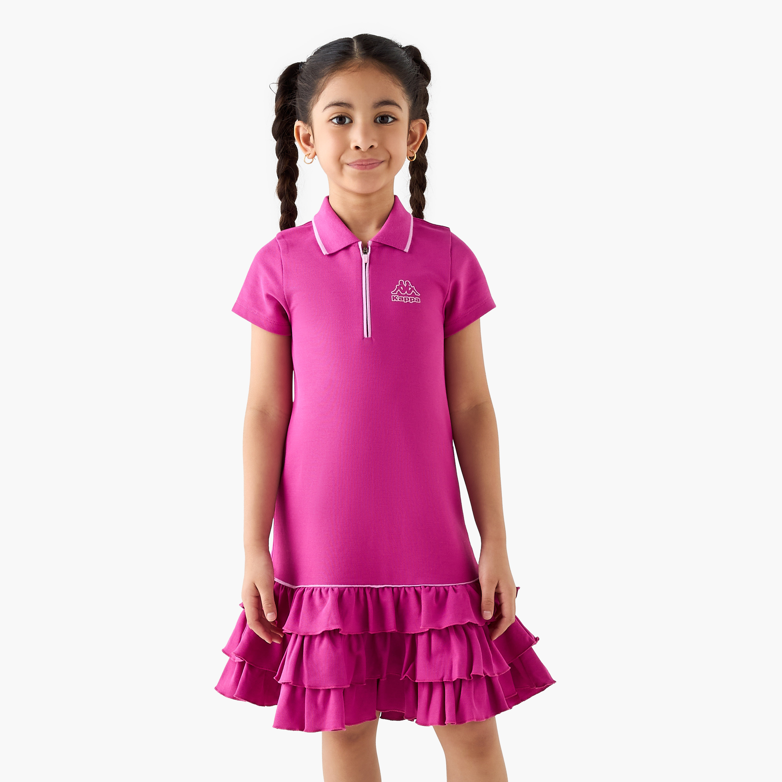 Kappa Textured Polo Dress with Ruffle Hem-girls-clothing-dressesandjumpsuits-image-2