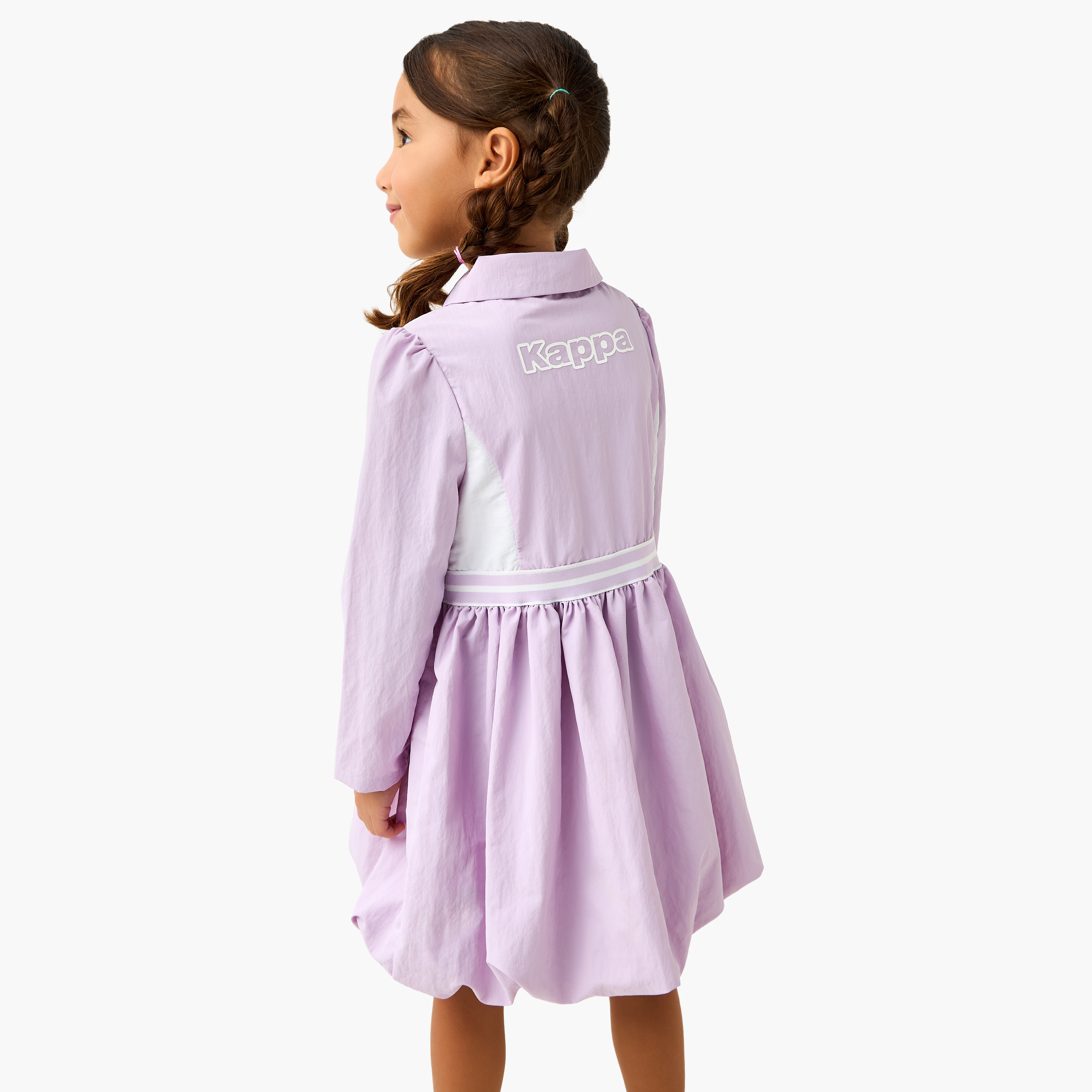 Kappa Collar Long Sleeves Dress with Logo Print-girls-clothing-dressesandjumpsuits-image-3