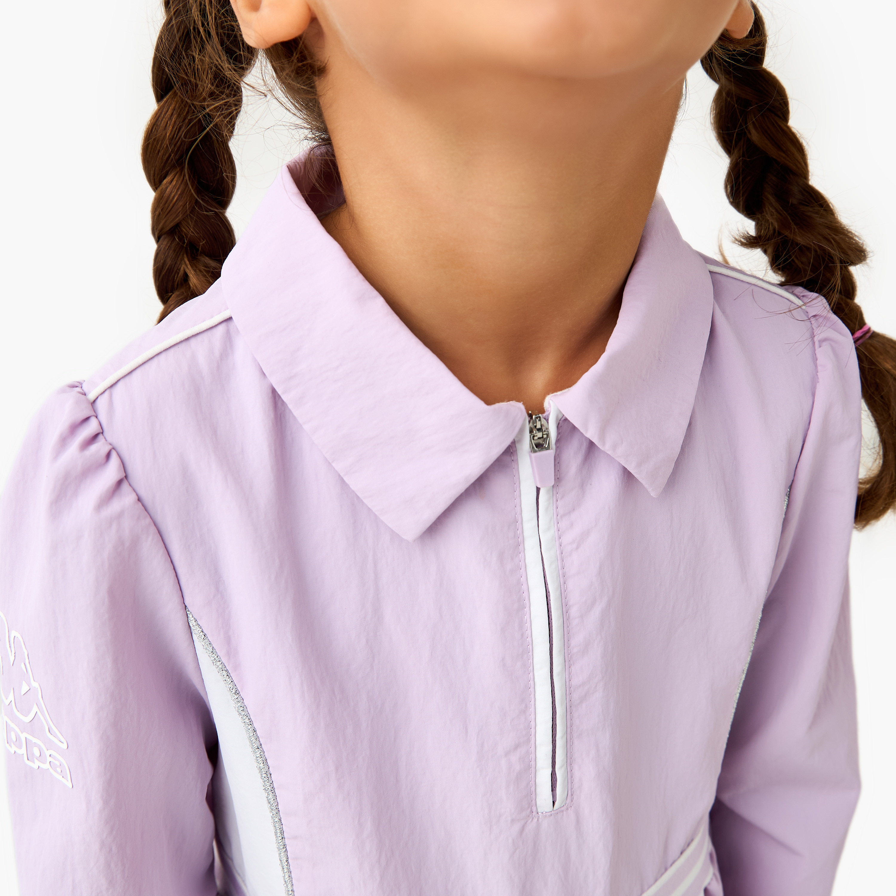 Kappa Collar Long Sleeves Dress with Logo Print-girls-clothing-dressesandjumpsuits-image-4