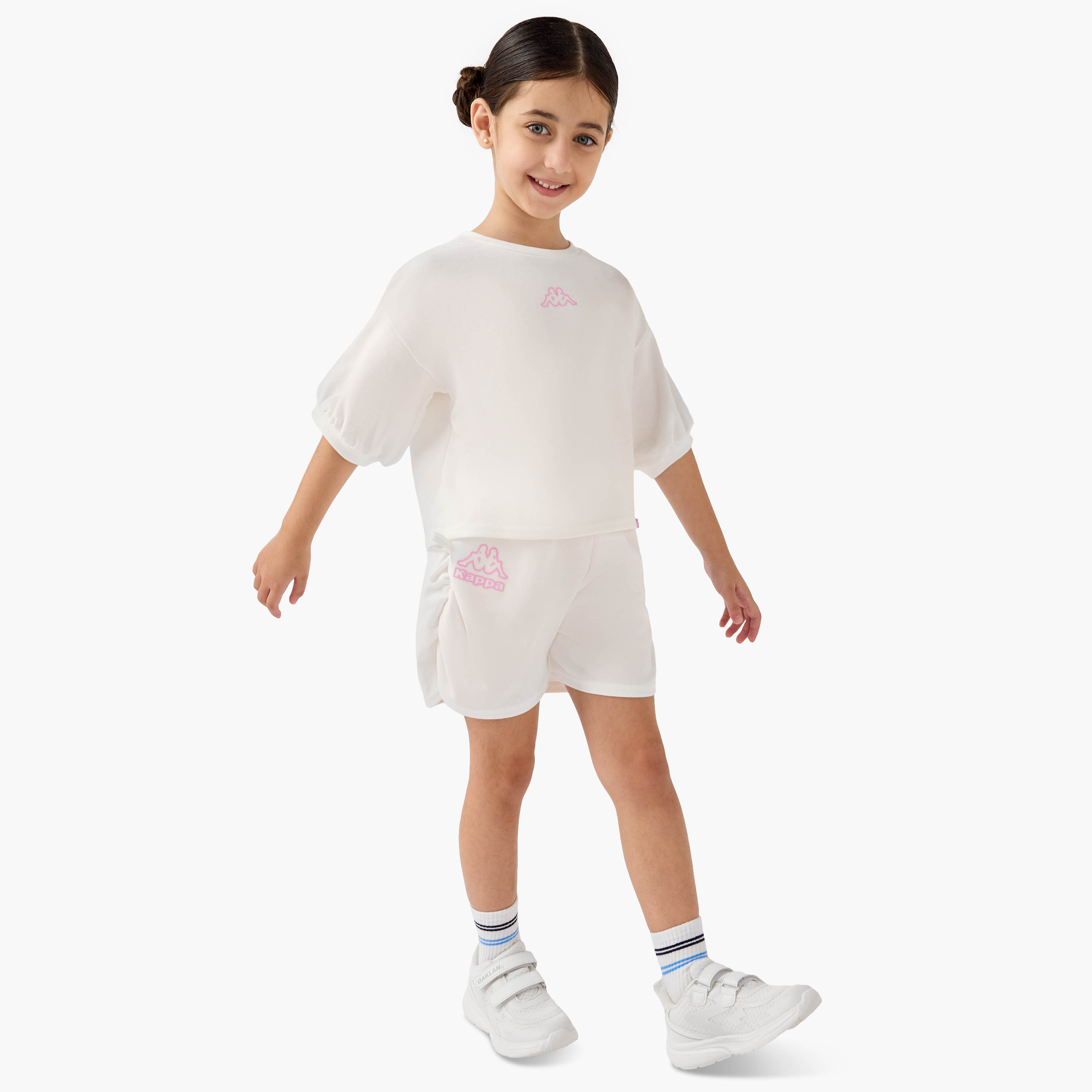Kappa Logo Print T-shirt and Shorts Set-girls-clothing-setsandcoords-image-1