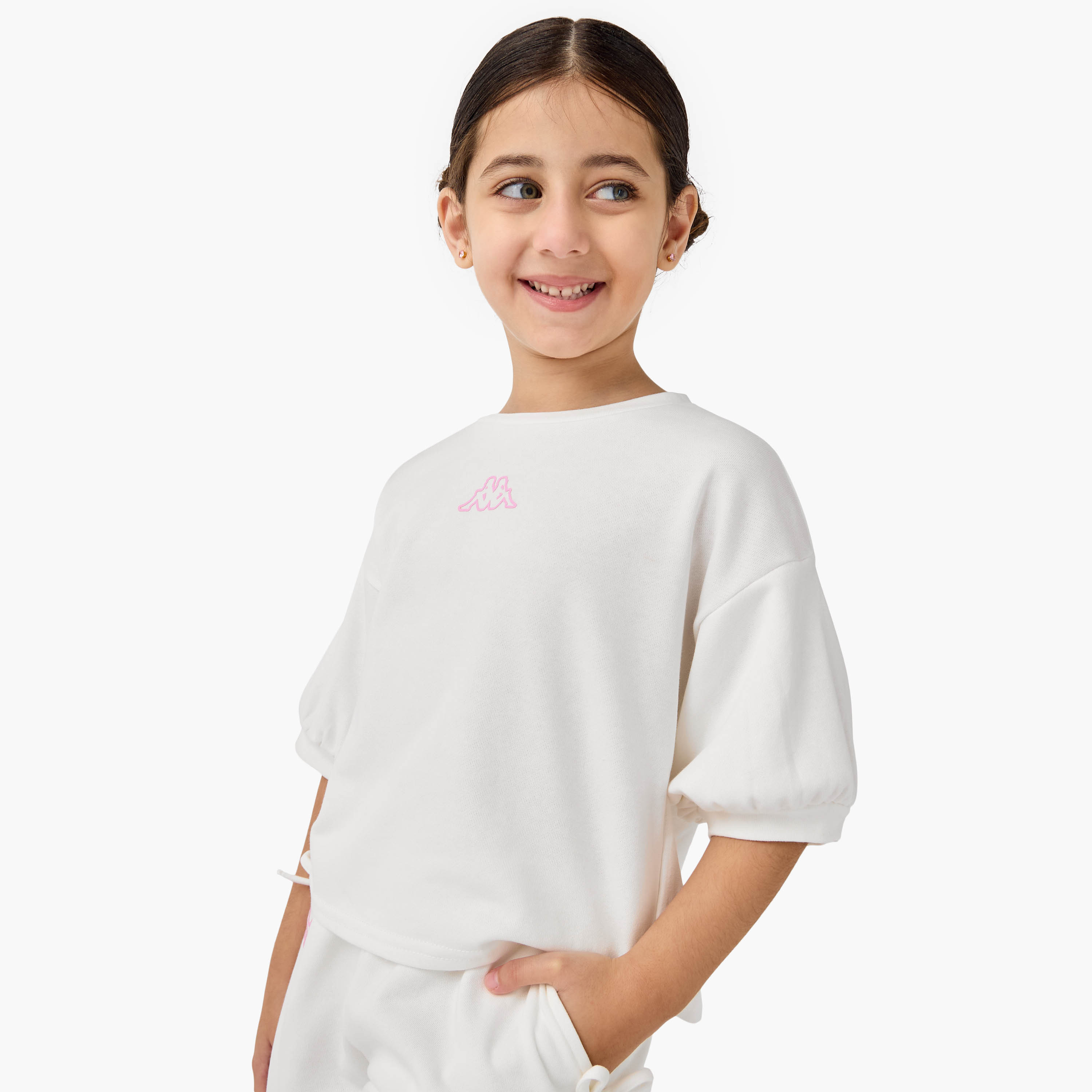 Kappa Logo Print T-shirt and Shorts Set-girls-clothing-setsandcoords-image-2
