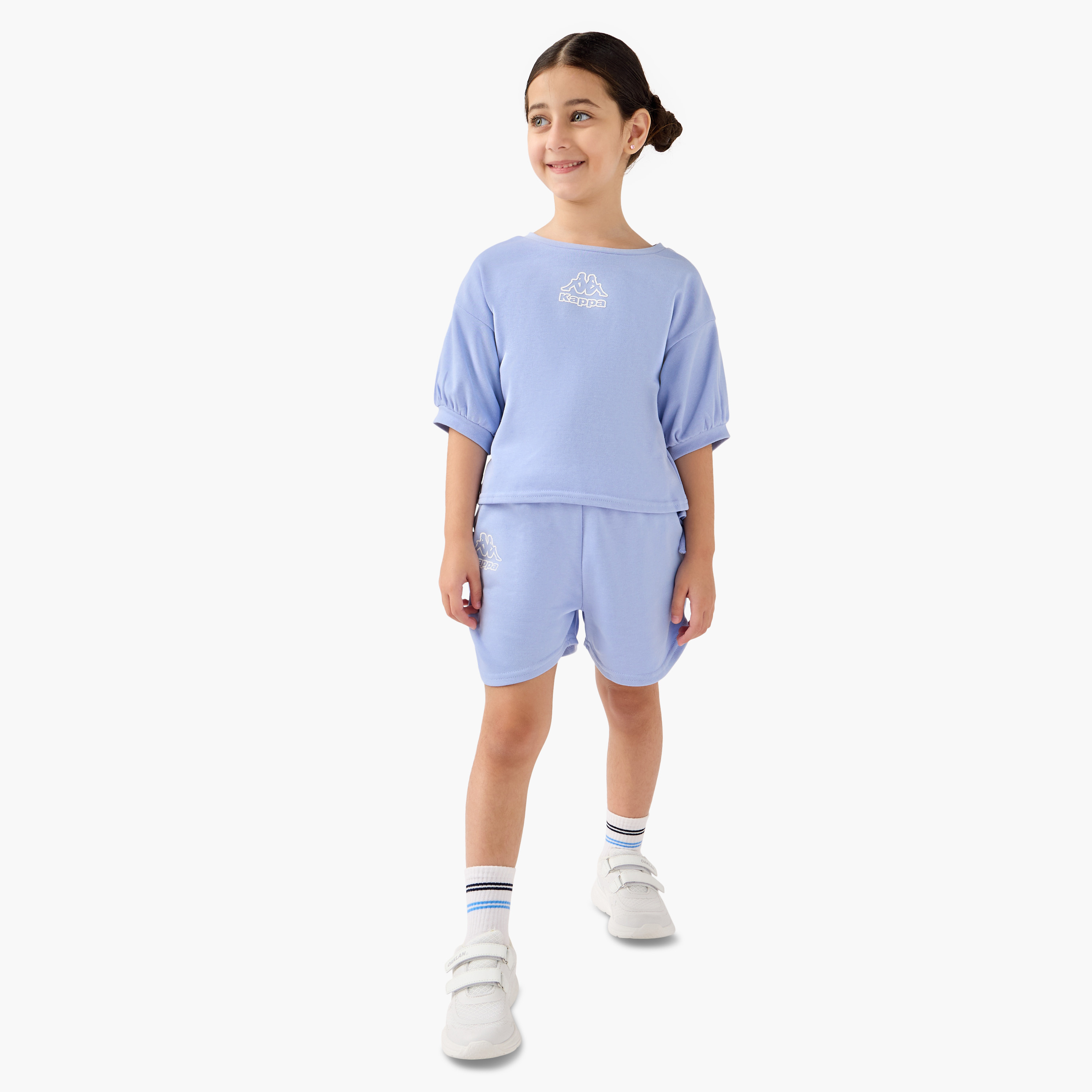 Kappa Logo Print T-shirt and Shorts Set-baby-girls-clothing-setsandcoords-image-1