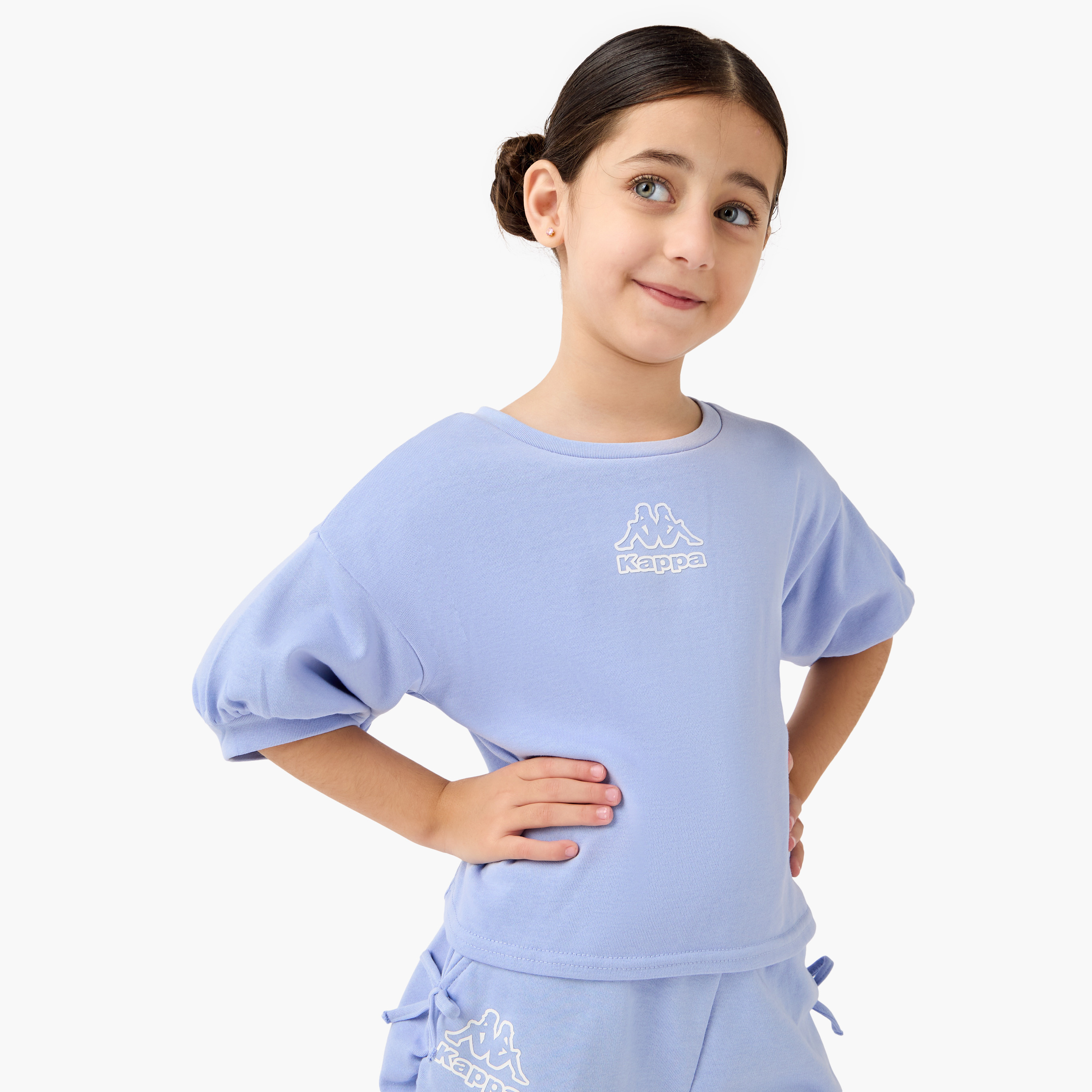 Kappa Logo Print T-shirt and Shorts Set-baby-girls-clothing-setsandcoords-image-2