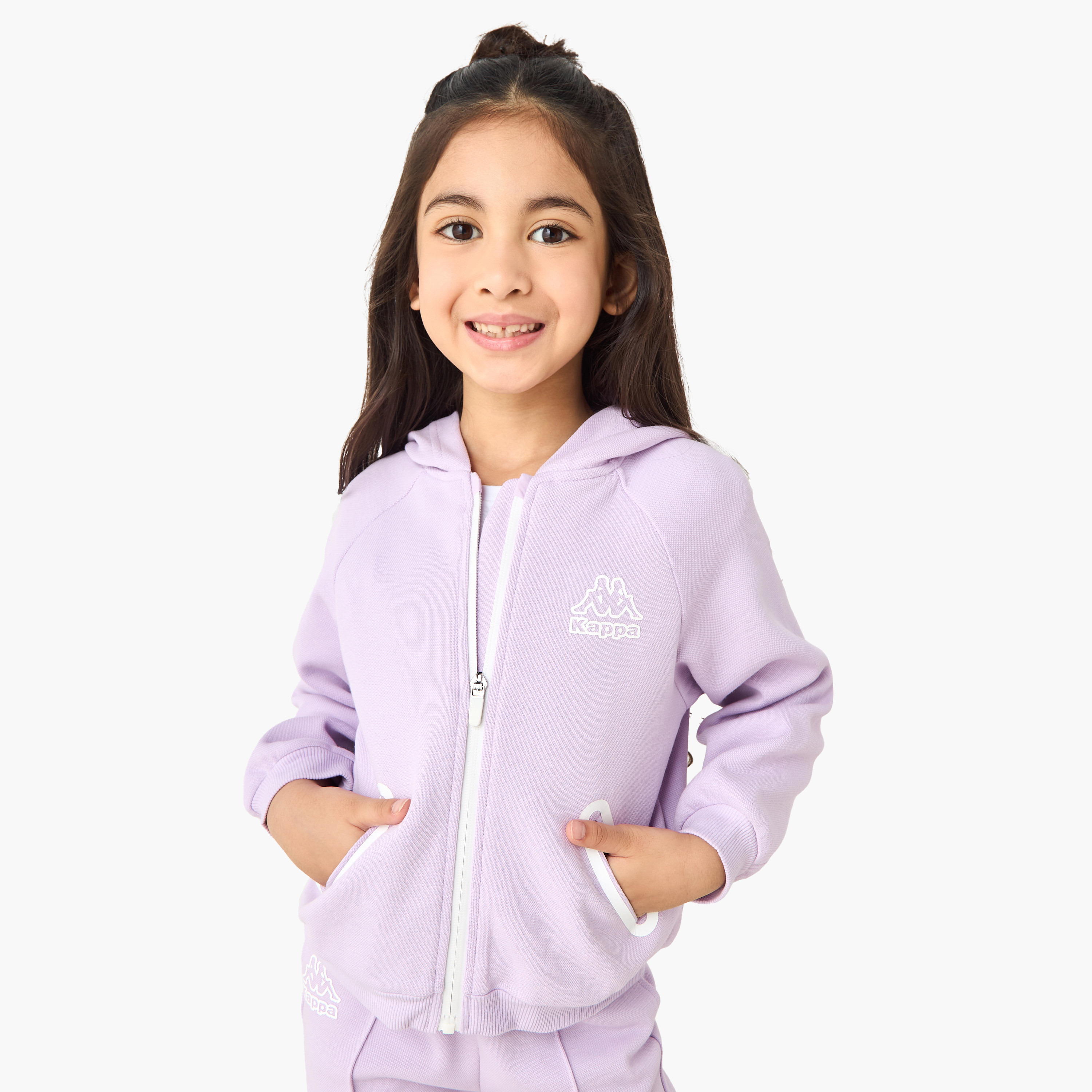 Kappa 2-Piece Girls Set - Cotton - Hooded Sweatshirt, Joggers - Logo Print-baby-girls-clothing-setsandcoords-image-2