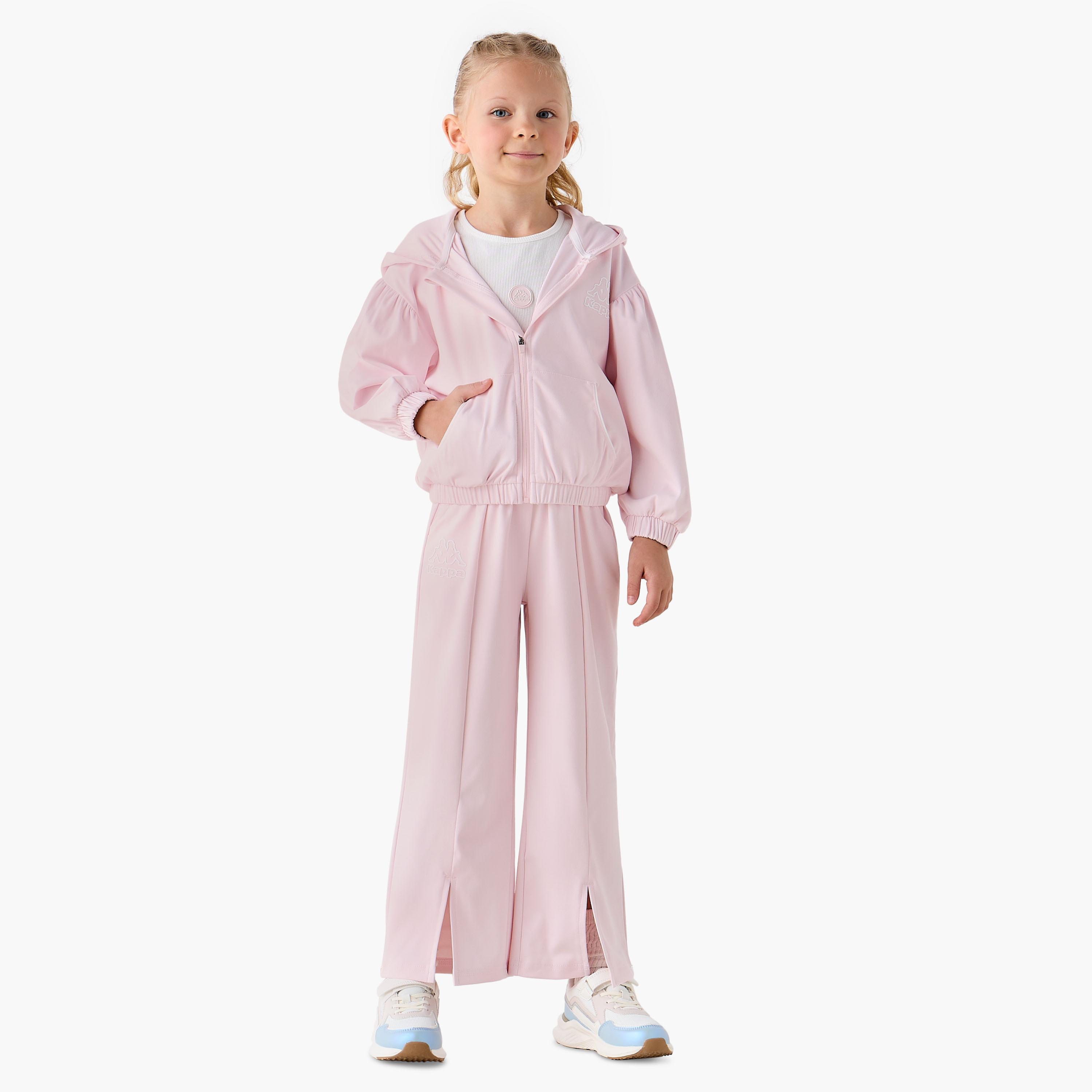 Kappa Girls Sweatshirt and Pants Set with T-shirt - Cotton - Long Sleeves - Hooded Neck-girls-clothing-setsandcoords-image-1