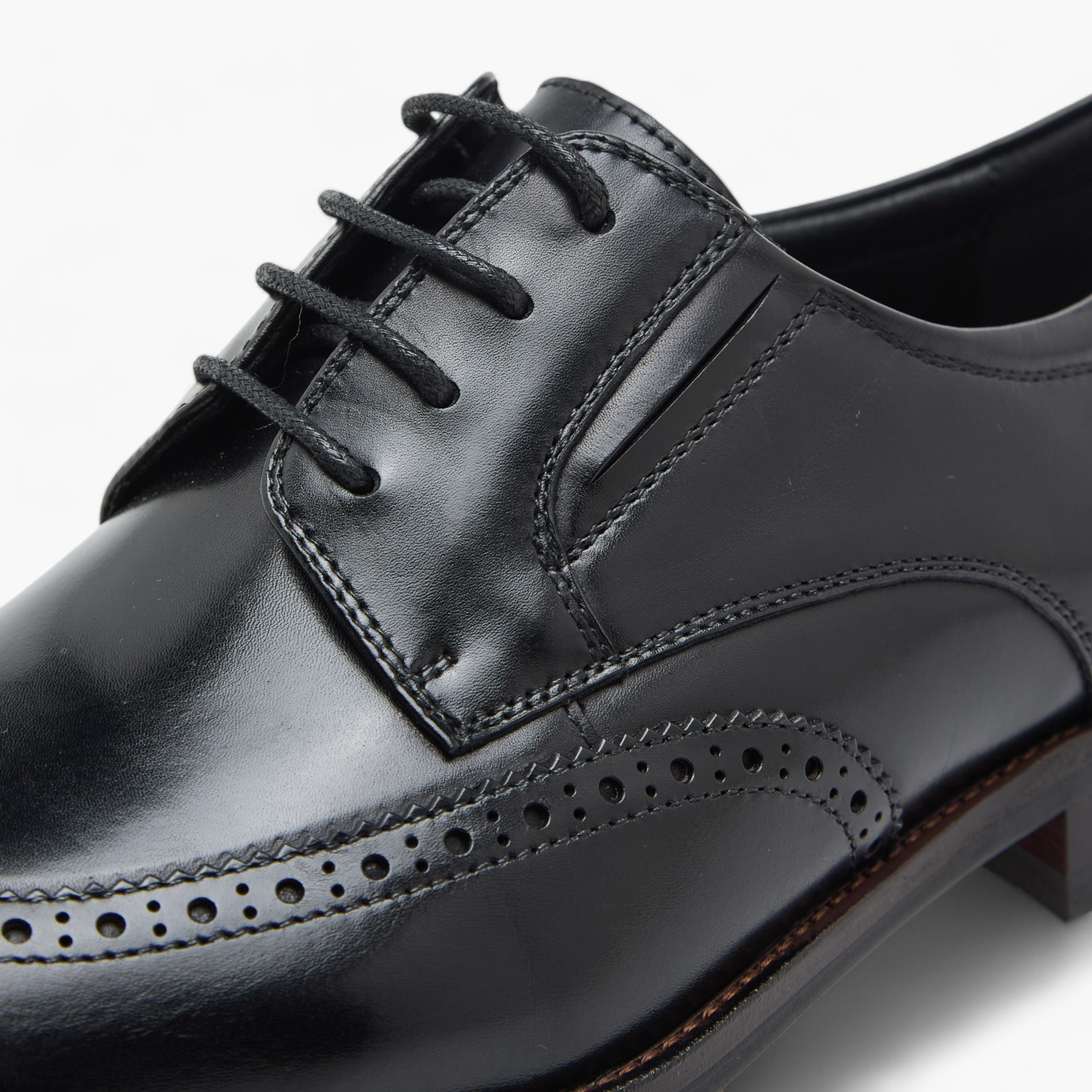 Duchini Men's Leather Textured Derby Shoes with Lace-Up Closure-men-shoes-formalshoes-image-4