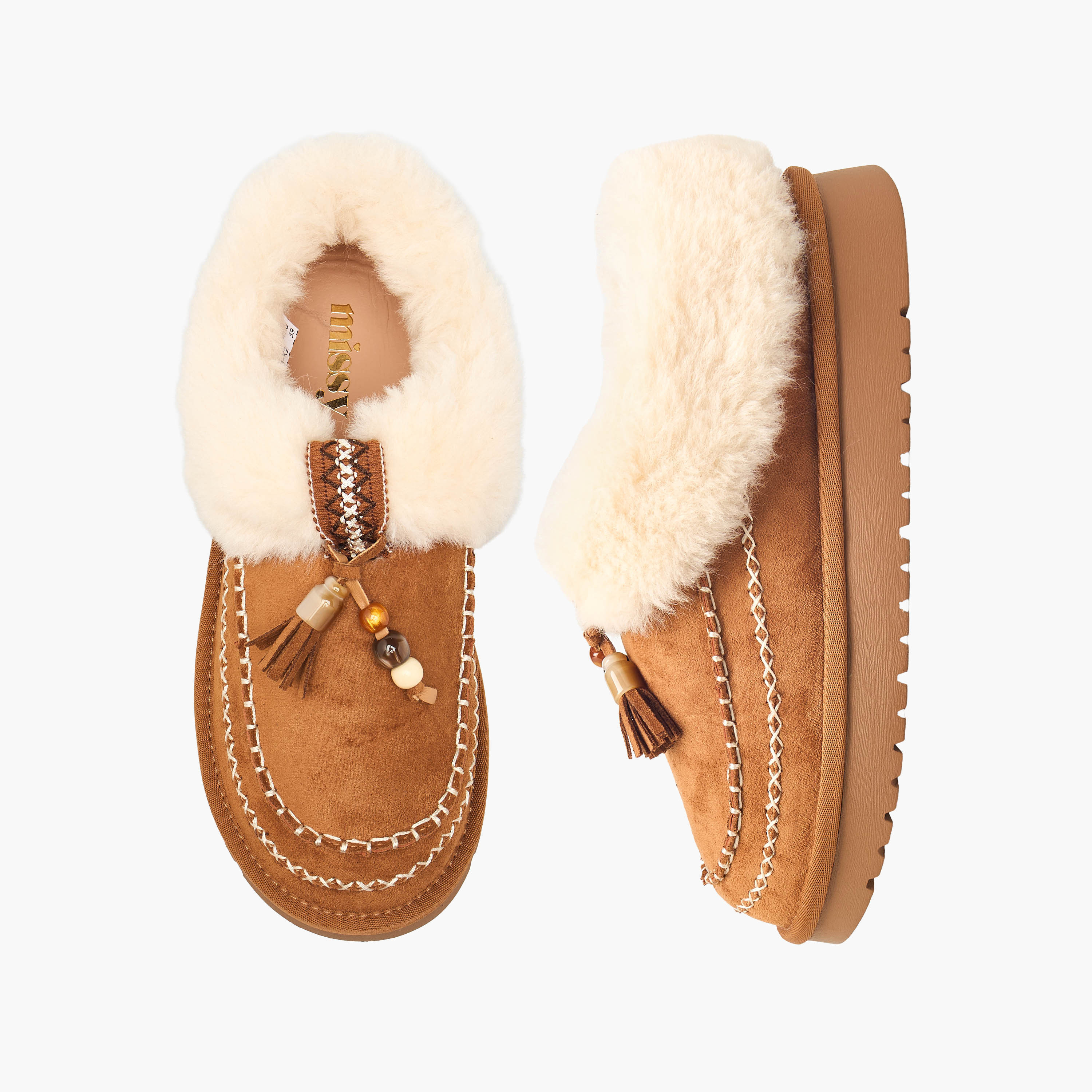 حذاء كاحل شمواه فرو صناعي للنساء من ميسي-women-shoes-boots-image-1