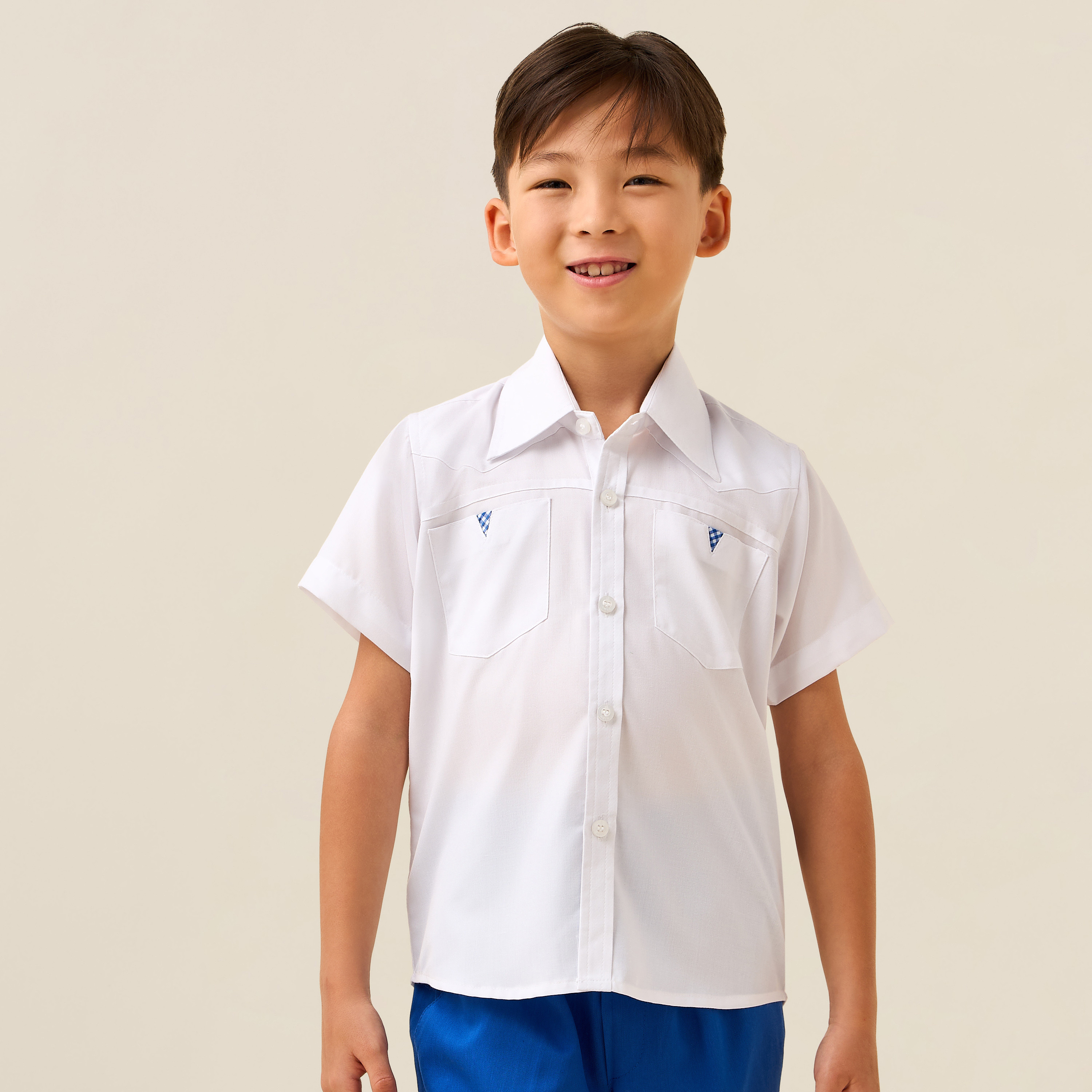 Juniors White School Shirt with Spread Collar - Boys-boys-clothing-schoolwear-shirts-image-1