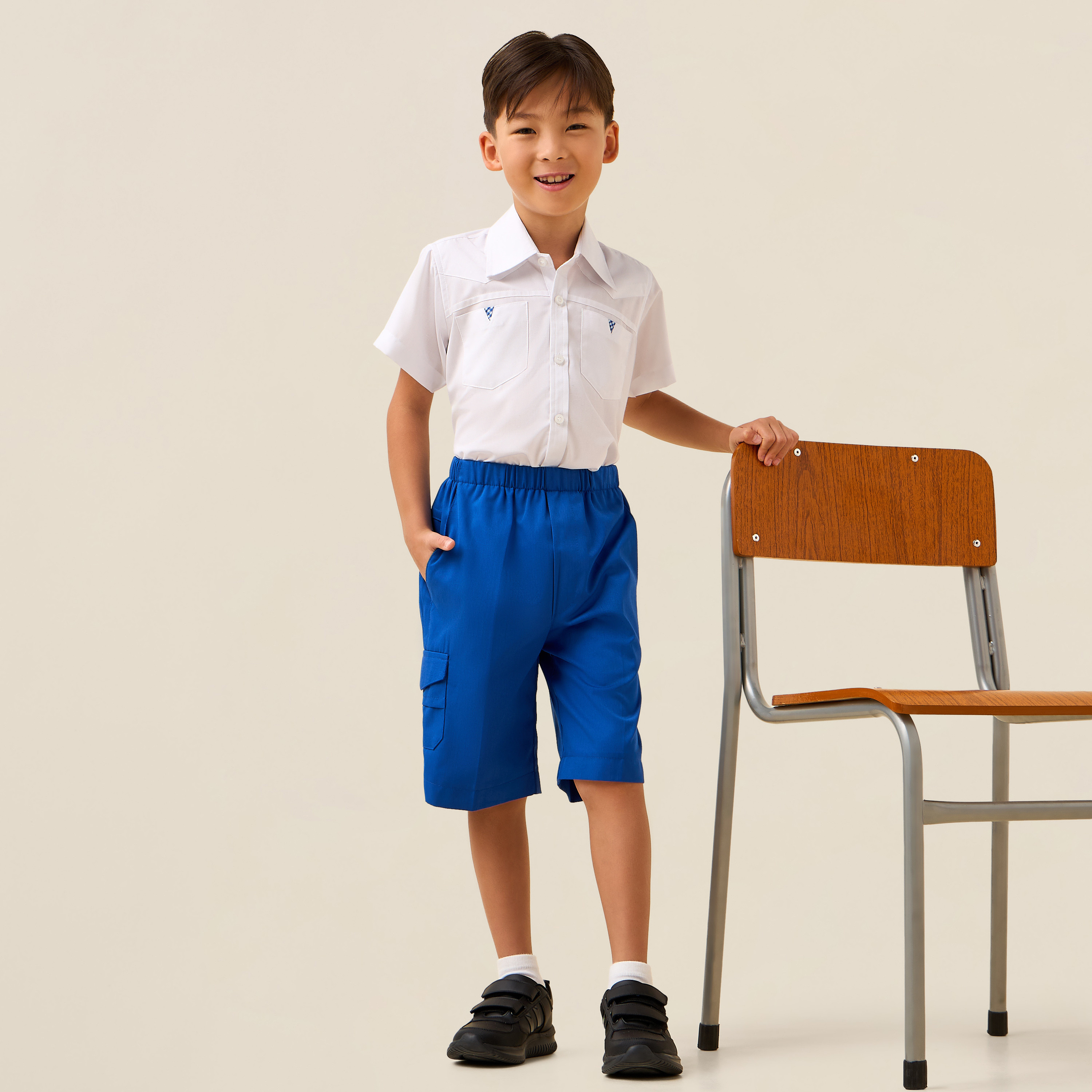 Juniors White School Shirt with Spread Collar - Boys-boys-clothing-schoolwear-shirts-image-2