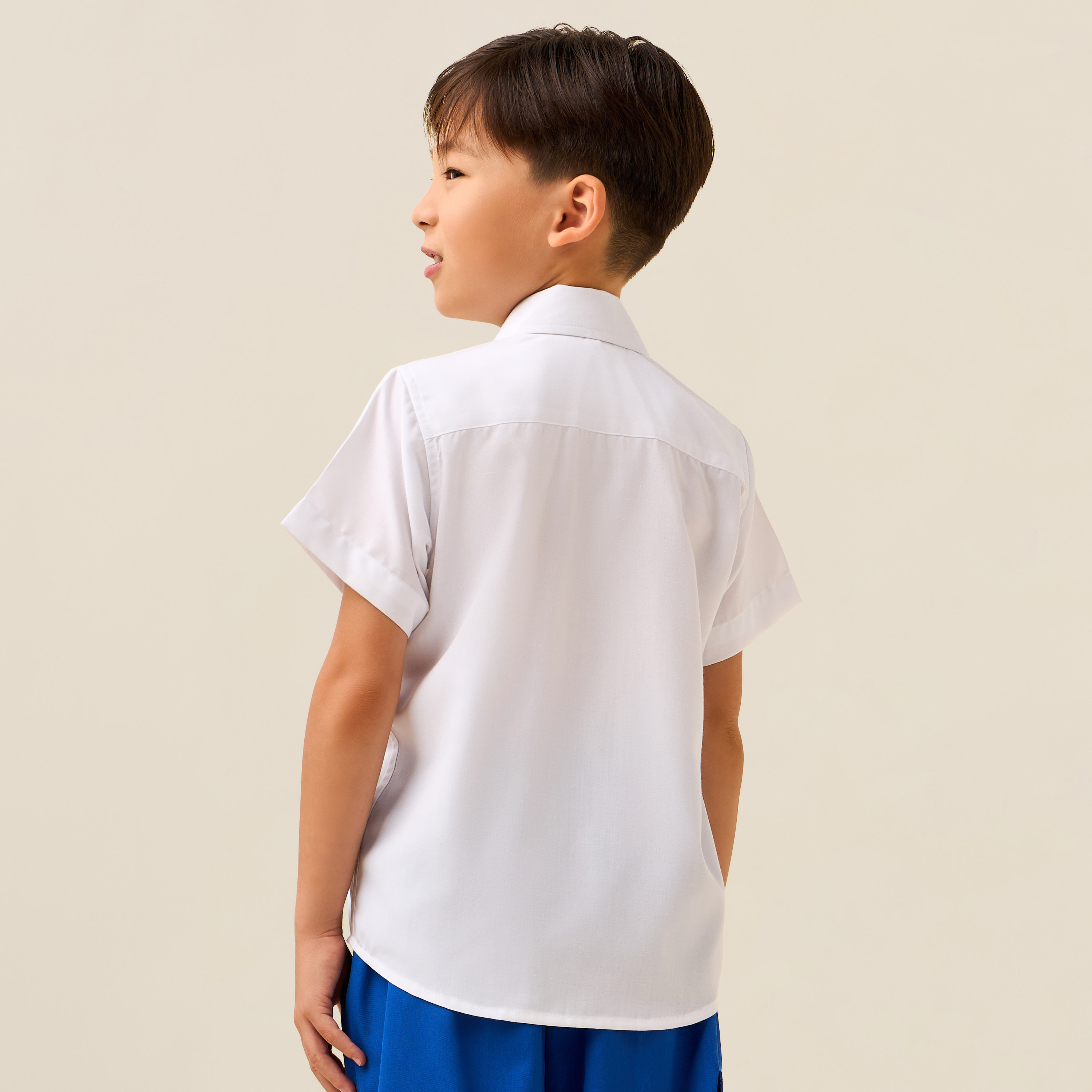 Juniors White School Shirt with Spread Collar - Boys-boys-clothing-schoolwear-shirts-image-3