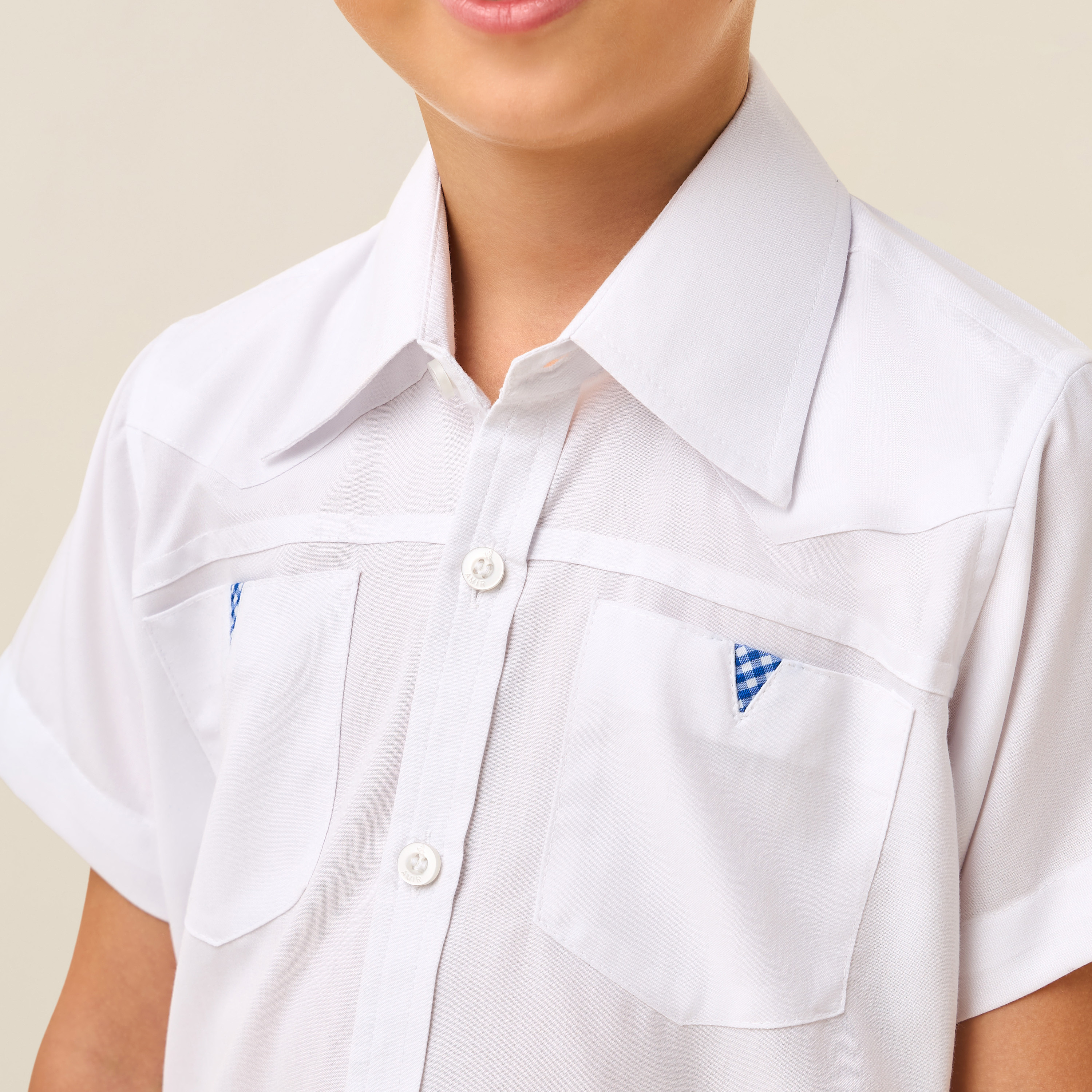 Juniors White School Shirt with Spread Collar - Boys-boys-clothing-schoolwear-shirts-image-4