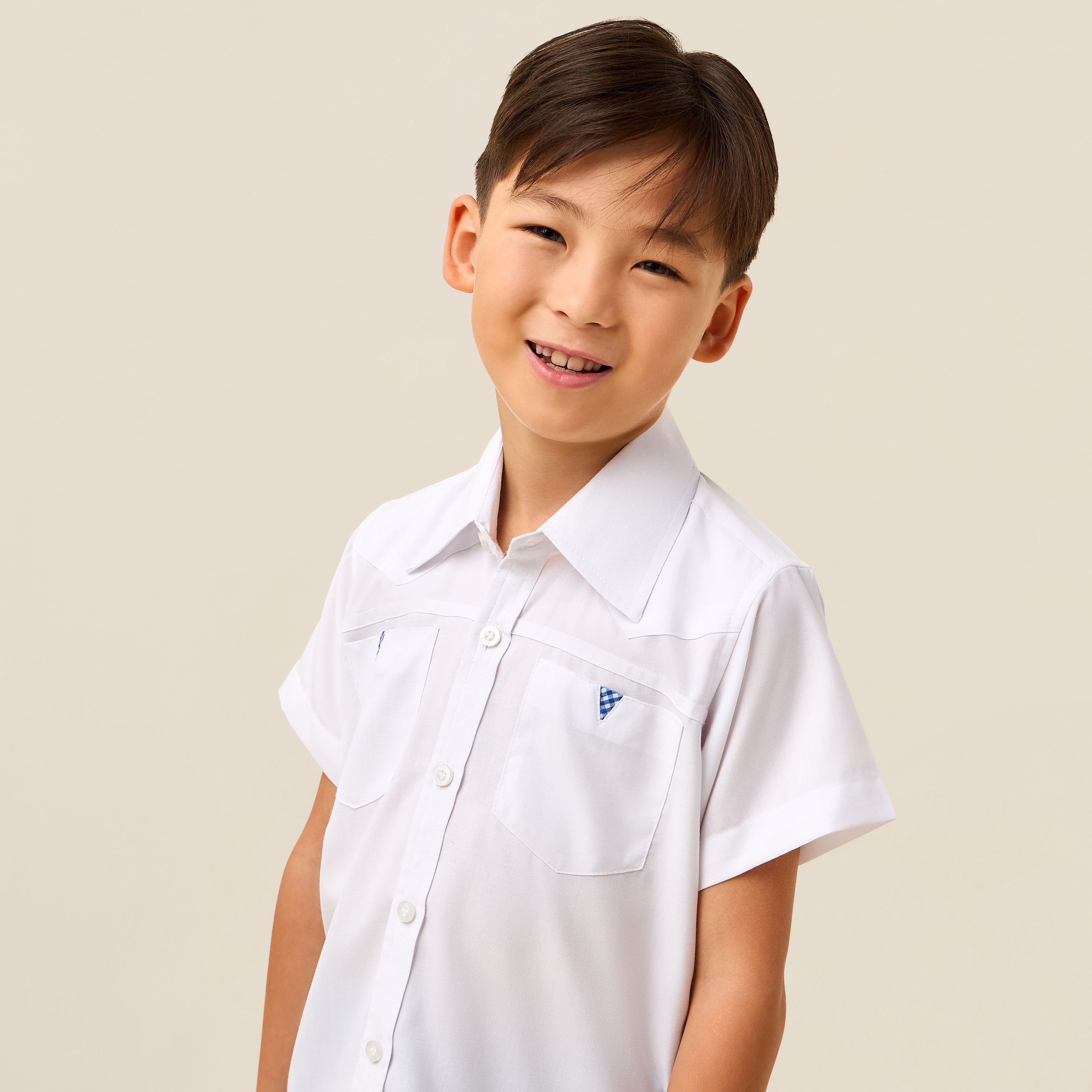 Juniors White School Shirt with Spread Collar - Boys-boys-clothing-schoolwear-shirts-image-5