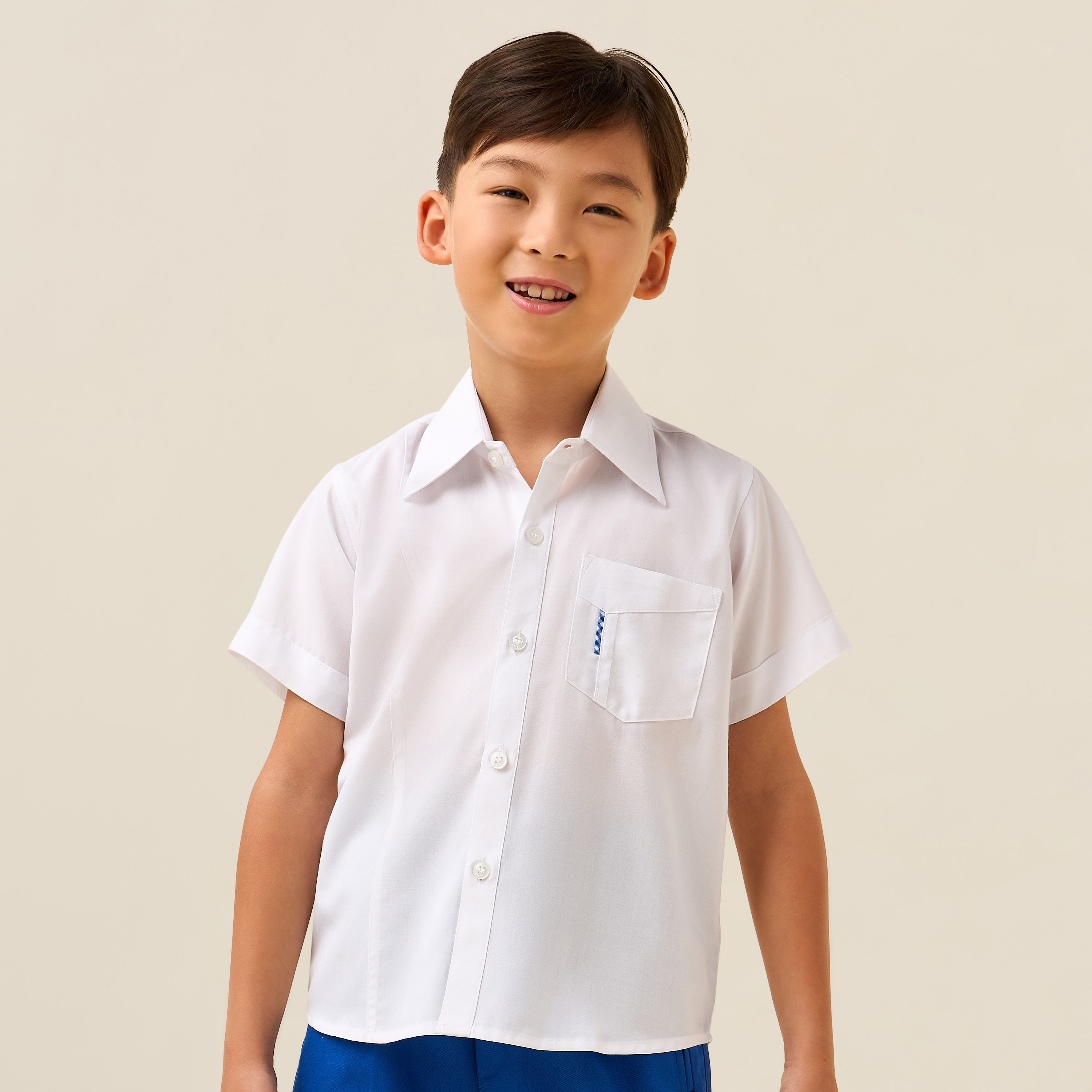 Juniors White School Shirt with Collar - Boys-boys-clothing-schoolwear-shirts-image-1