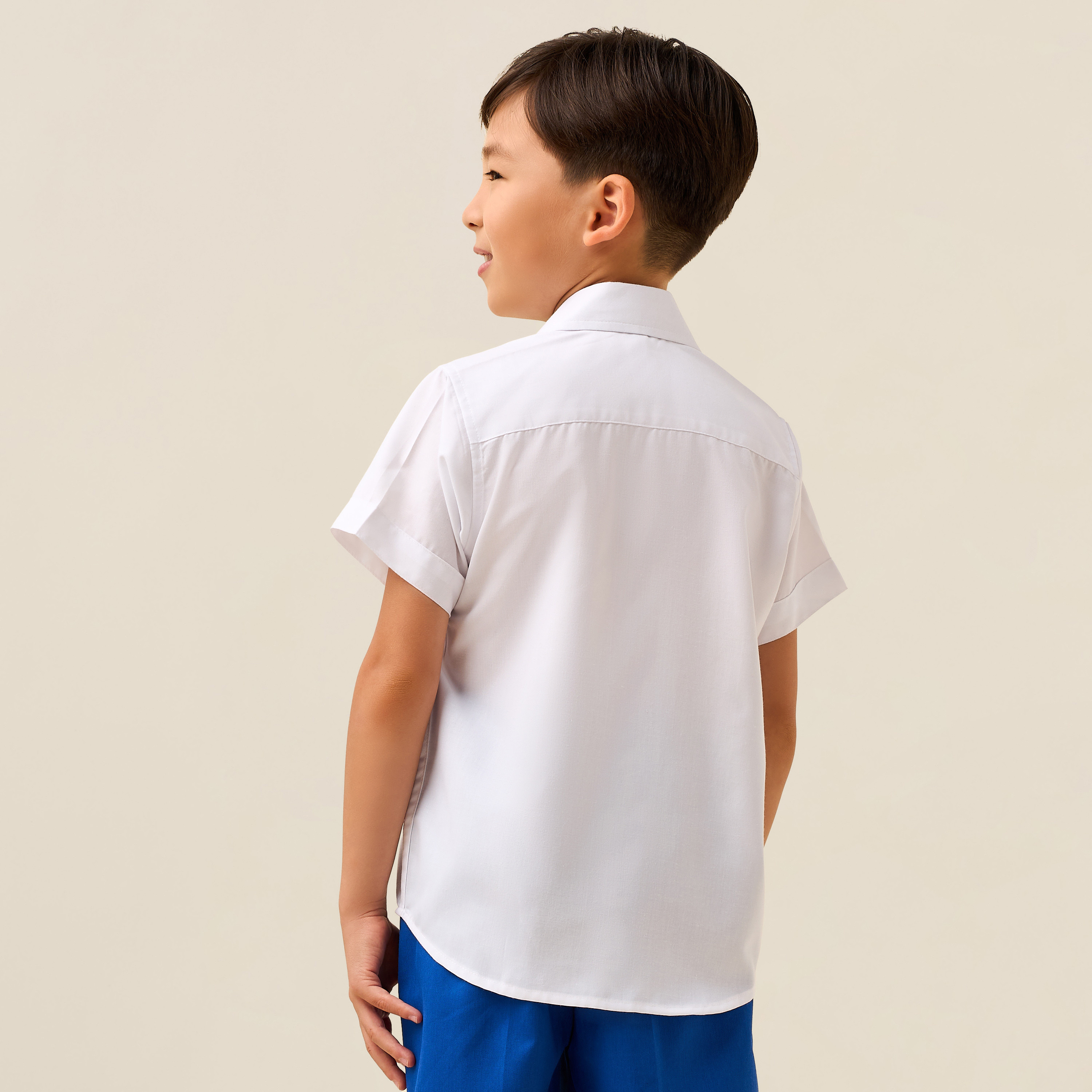 Juniors White School Shirt with Collar - Boys-boys-clothing-schoolwear-shirts-image-3