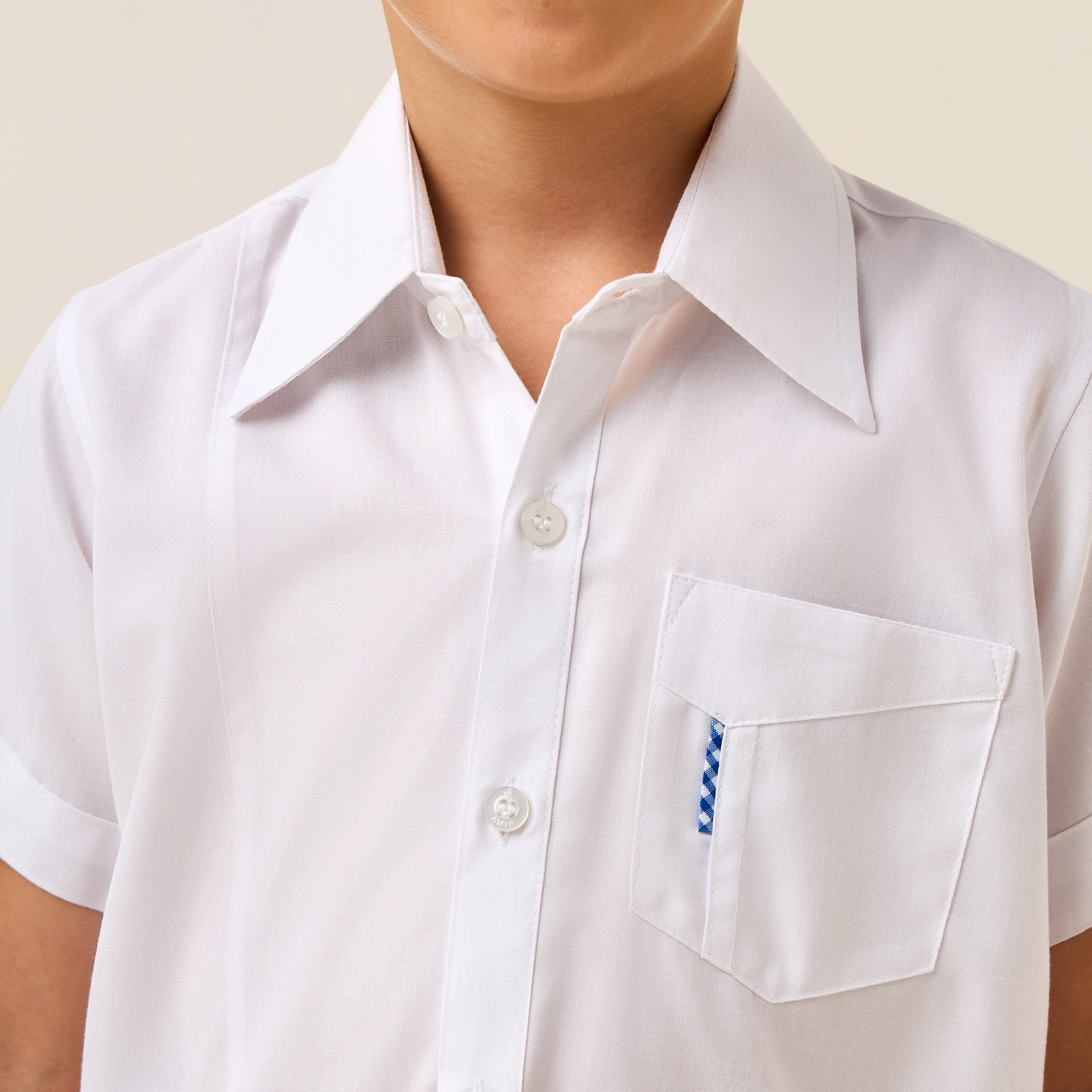 Juniors White School Shirt with Collar - Boys-boys-clothing-schoolwear-shirts-image-4