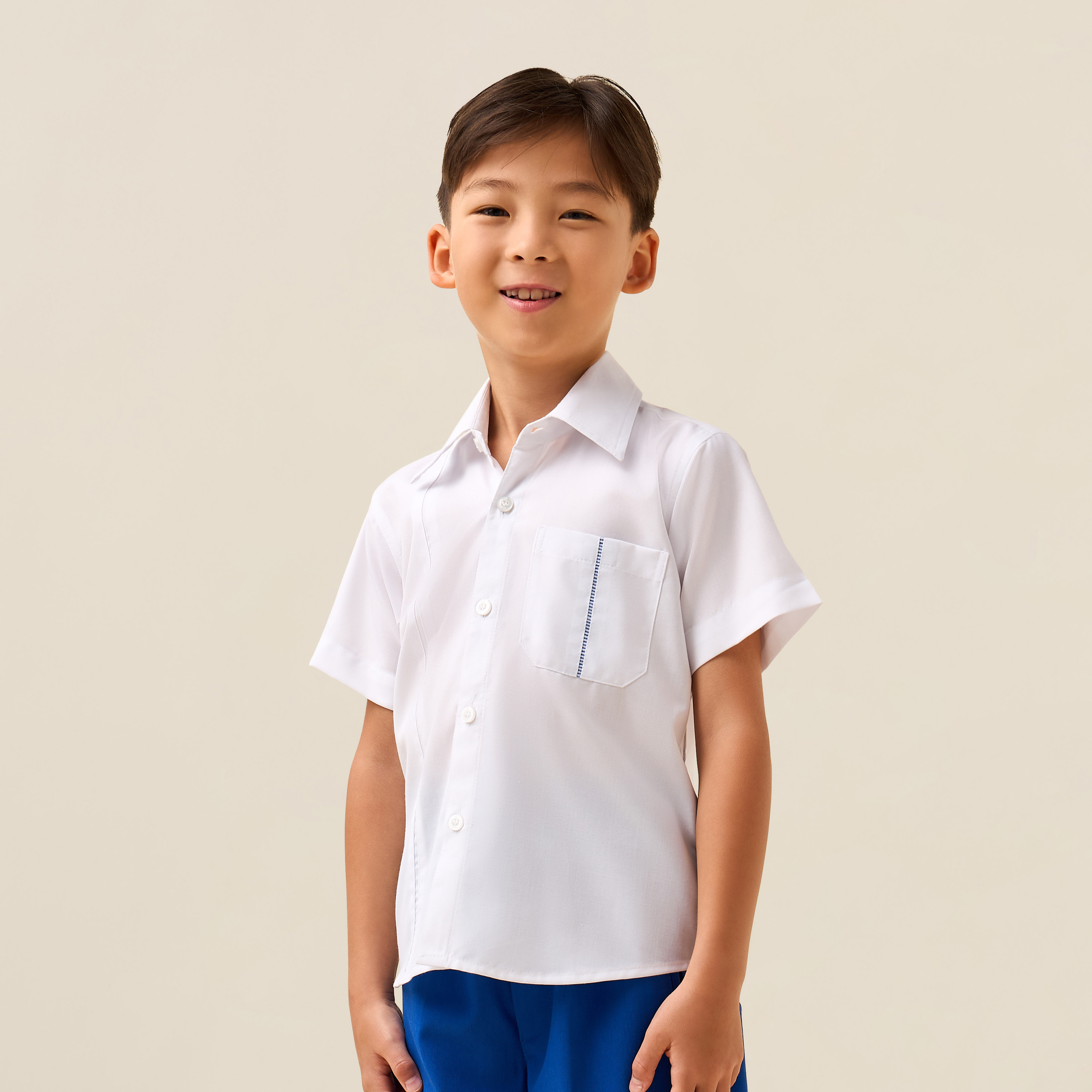 قميص مدرسي أبيض بياقة للأولاد من جونيورز-boys-clothing-schoolwear-shirts-image-1