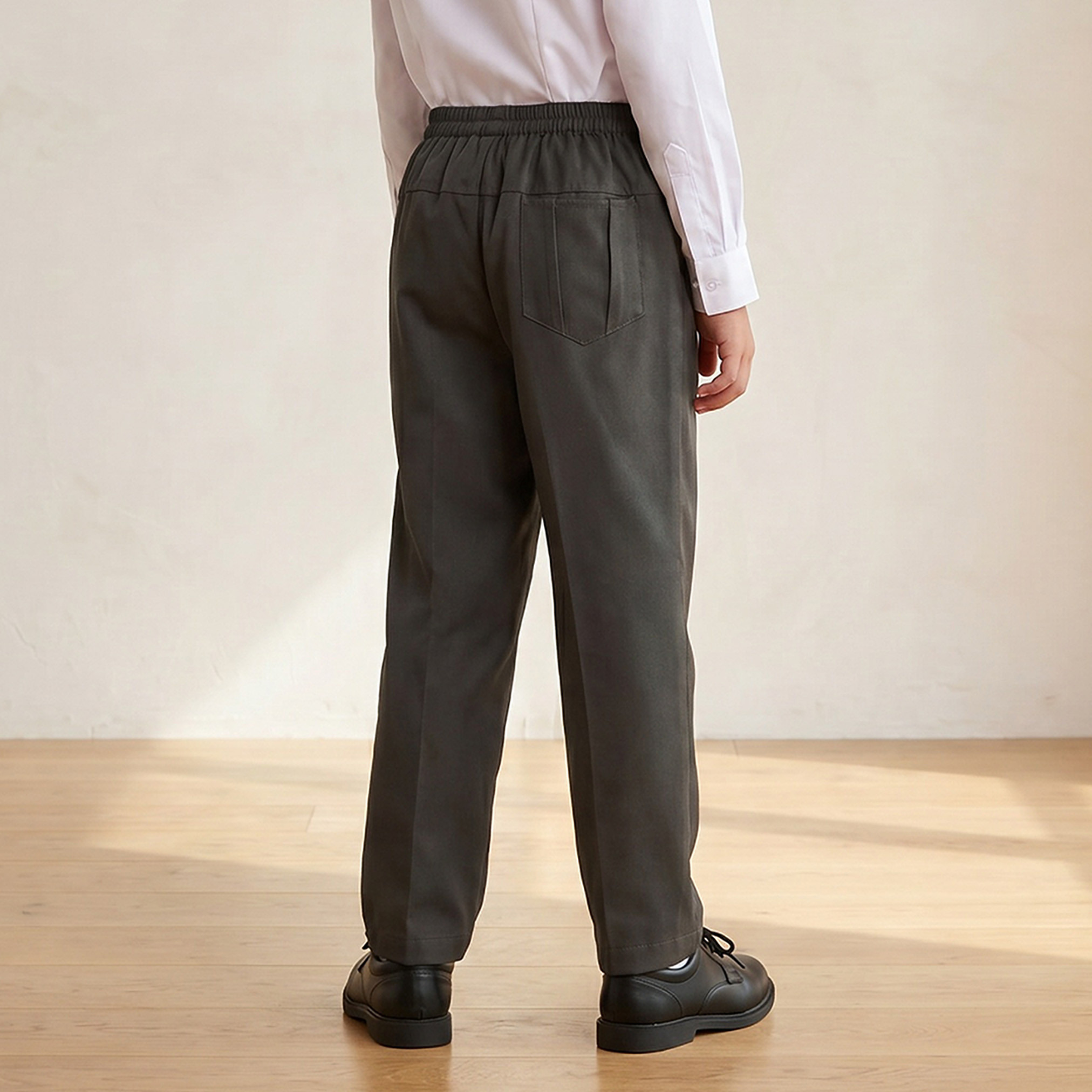Juniors Grey School Pants with Cotton Fabric - Boys-boys-clothing-bottoms-trousers-image-3