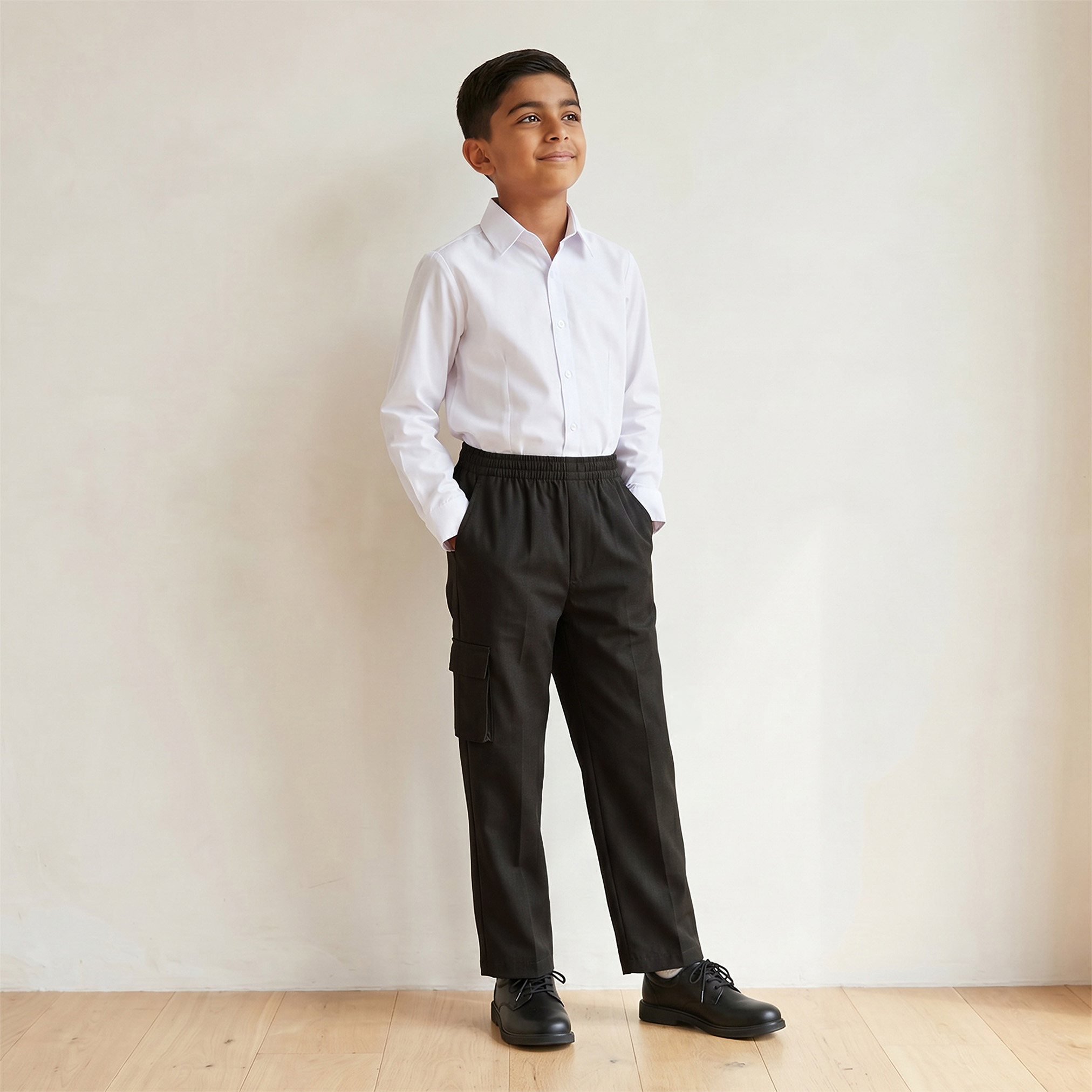 Juniors Black School Pants with Cotton Fabric - Boys-boys-clothing-bottoms-trousers-image-5