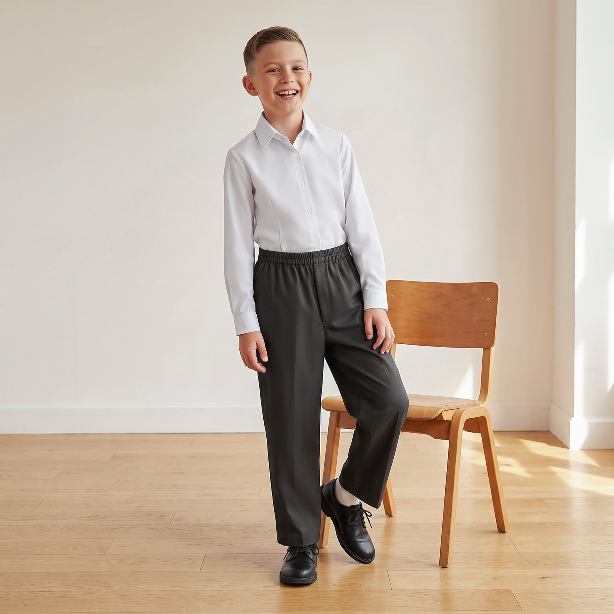 Juniors Grey School Pants with Pockets - Boys-boys-clothing-bottoms-trousers-image-2