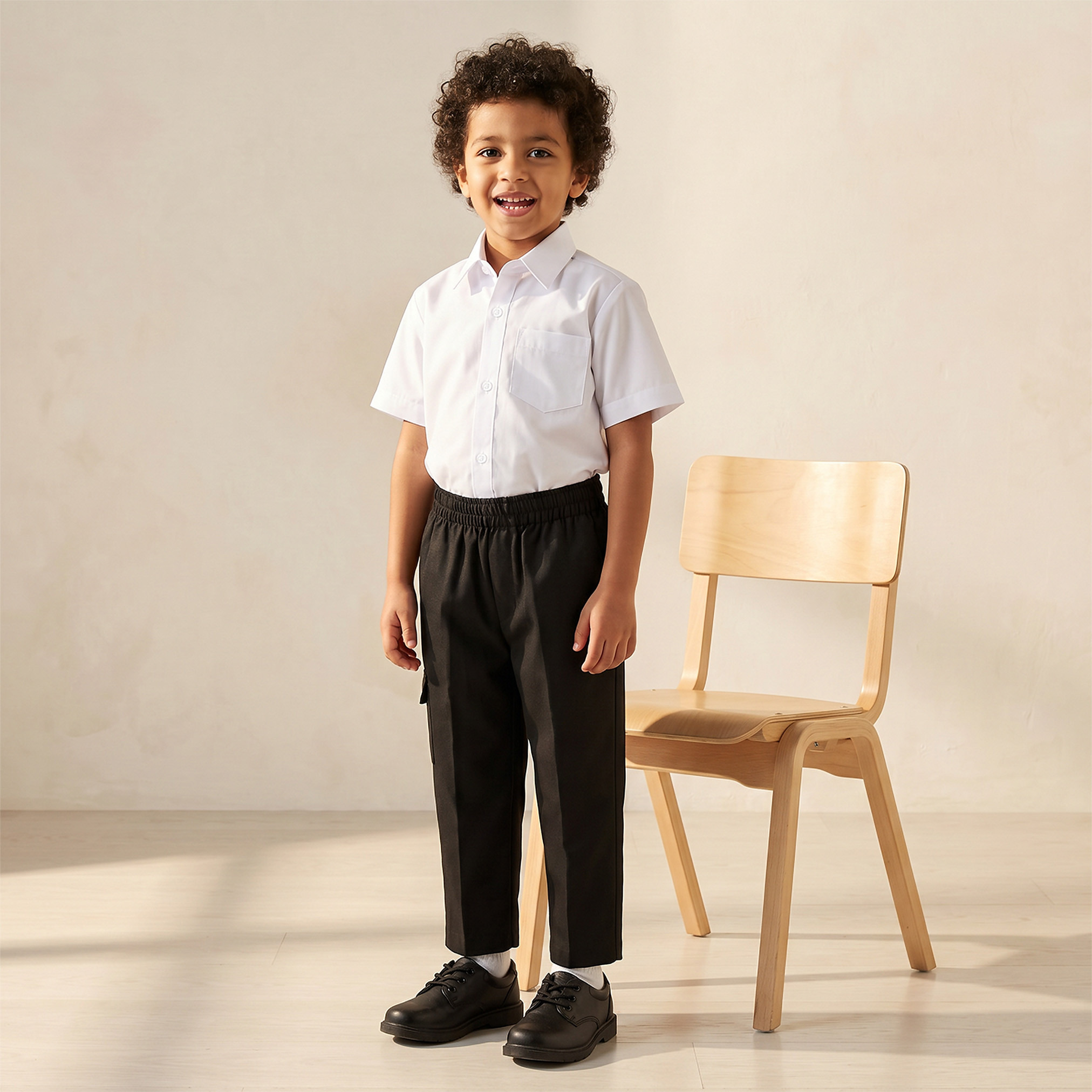 بنطلون مدرسي أسود من القطن للأولاد من جونيورز-boys-clothing-bottoms-trousers-image-2