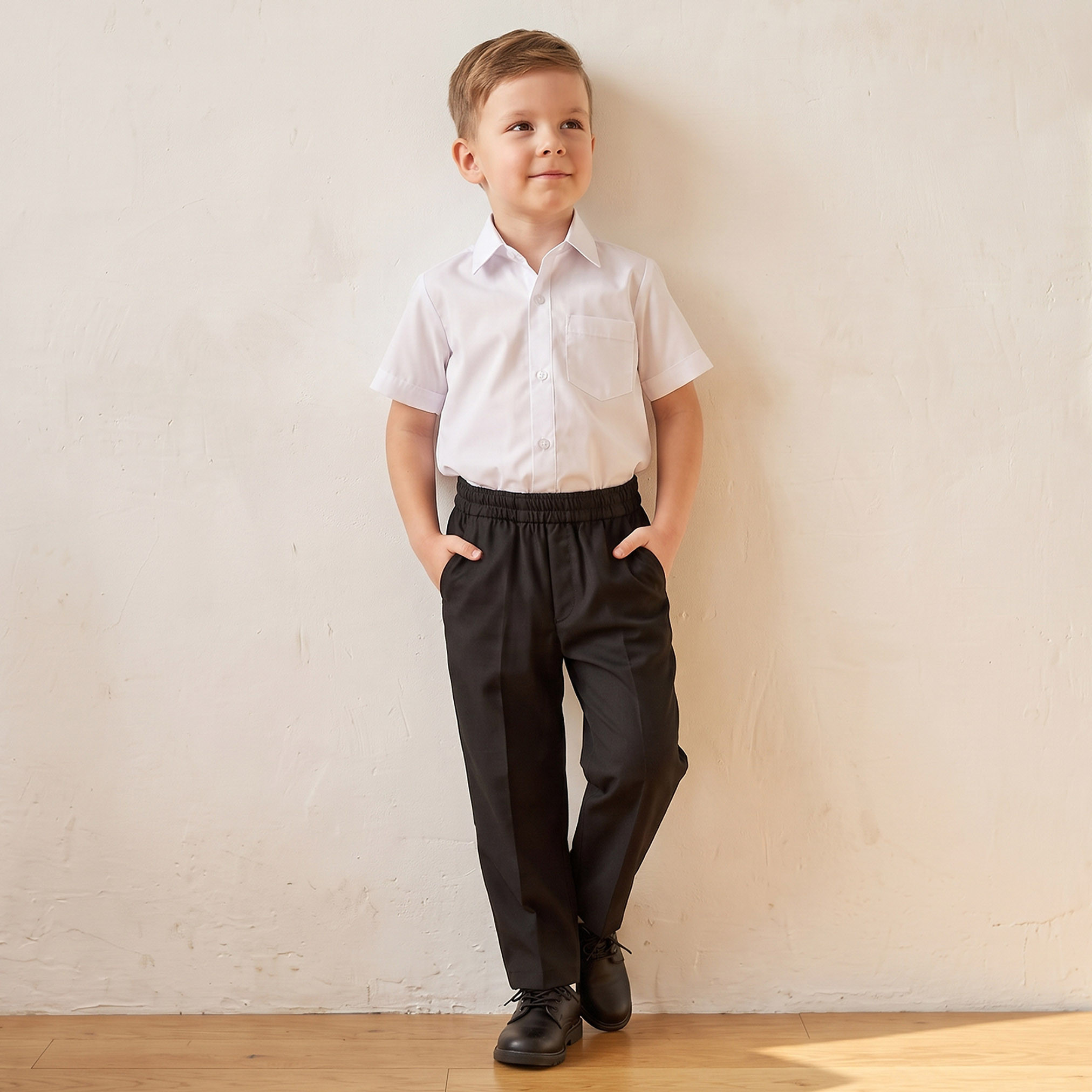 بنطلون مدرسي أسود من القطن للأولاد من جونيورز-boys-clothing-bottoms-trousers-image-5