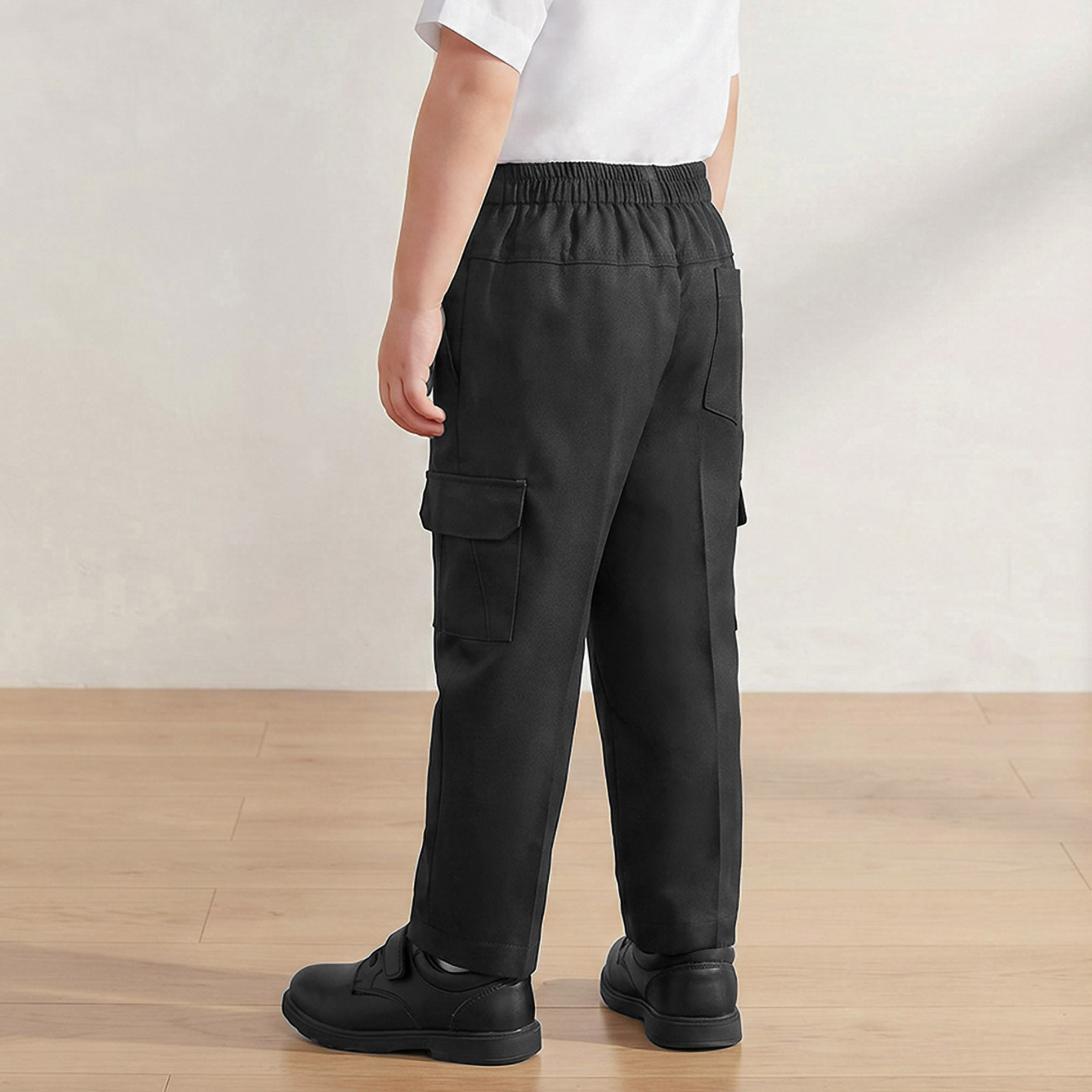 Juniors Black School Pants with Pockets - Boys-boys-clothing-bottoms-trousers-image-3