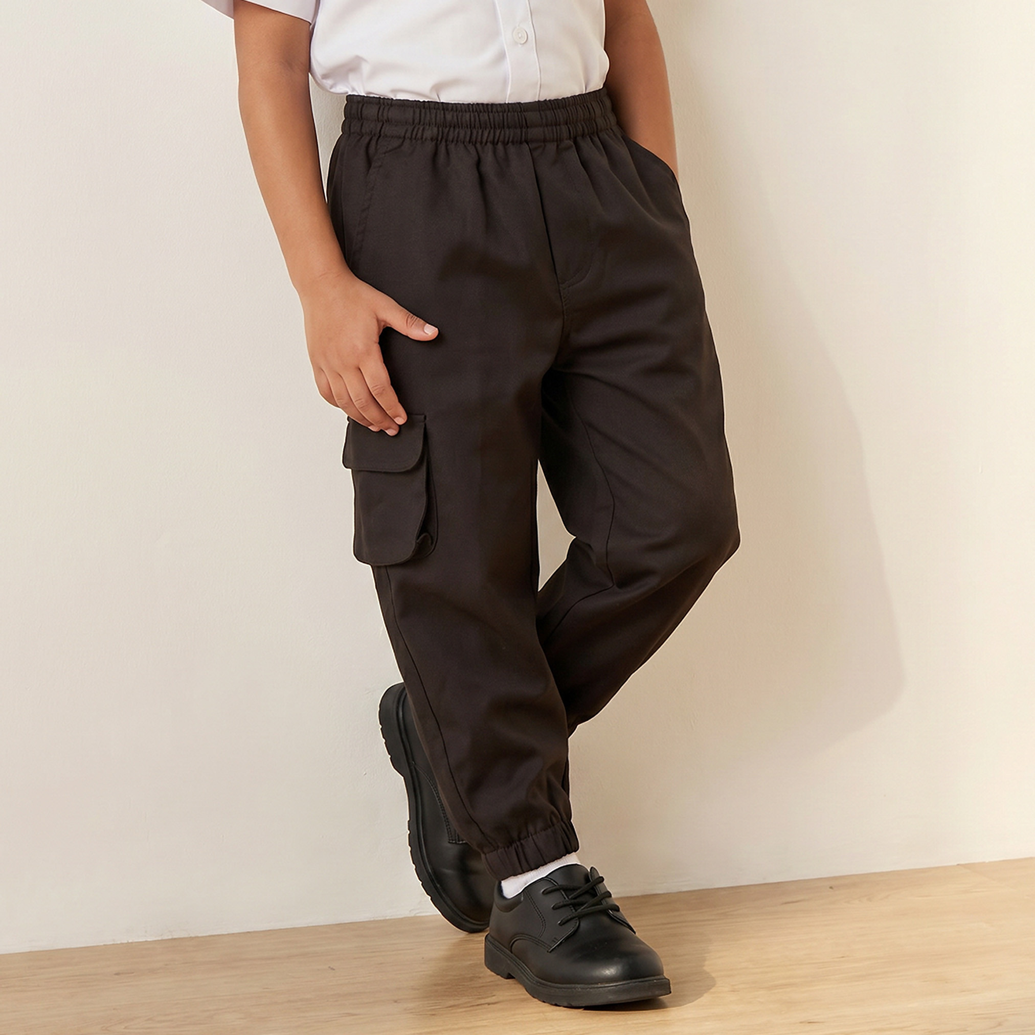 Juniors Black School Pants with Pockets - Boys-boys-clothing-bottoms-trousers-image-1