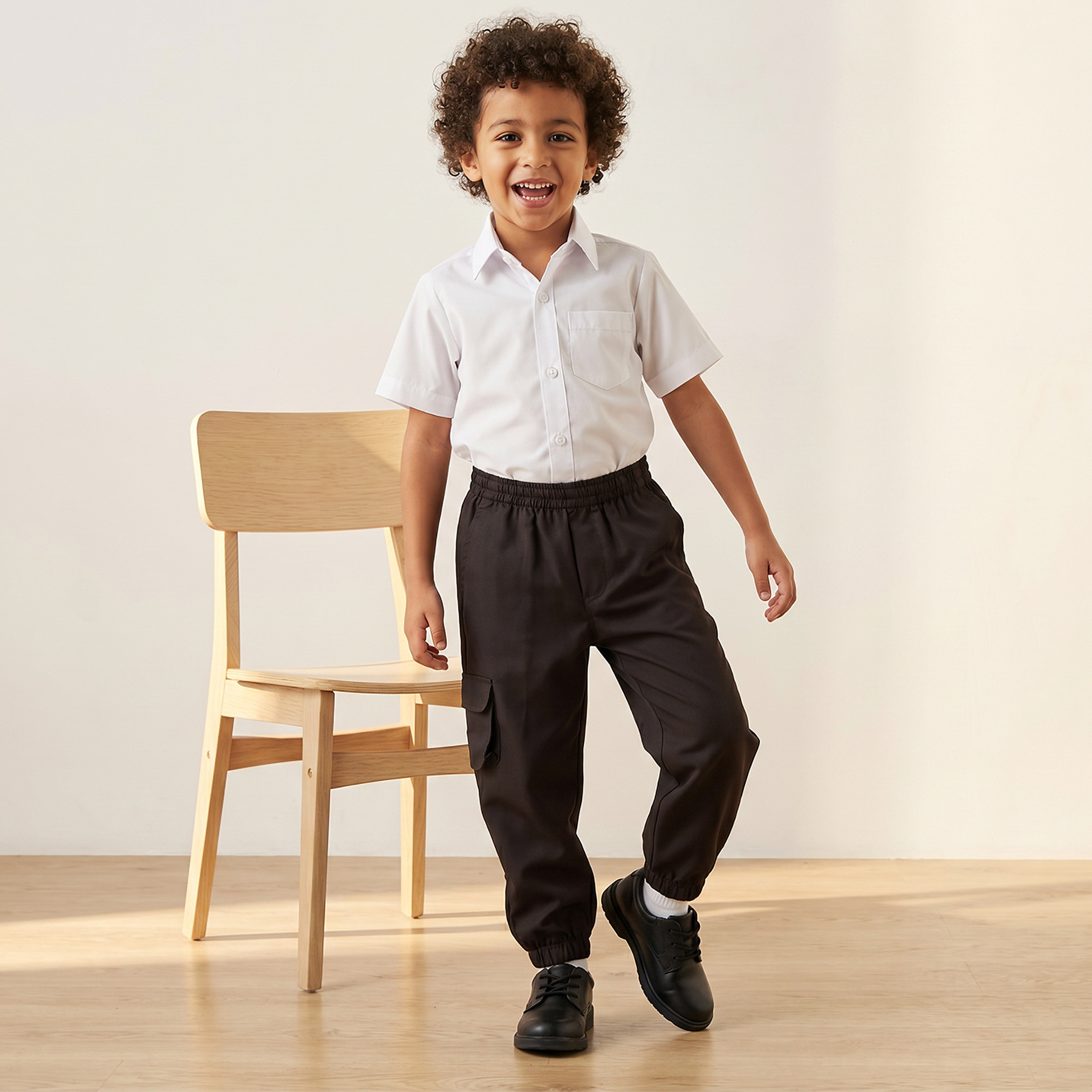 Juniors Black School Pants with Pockets - Boys-boys-clothing-bottoms-trousers-image-2