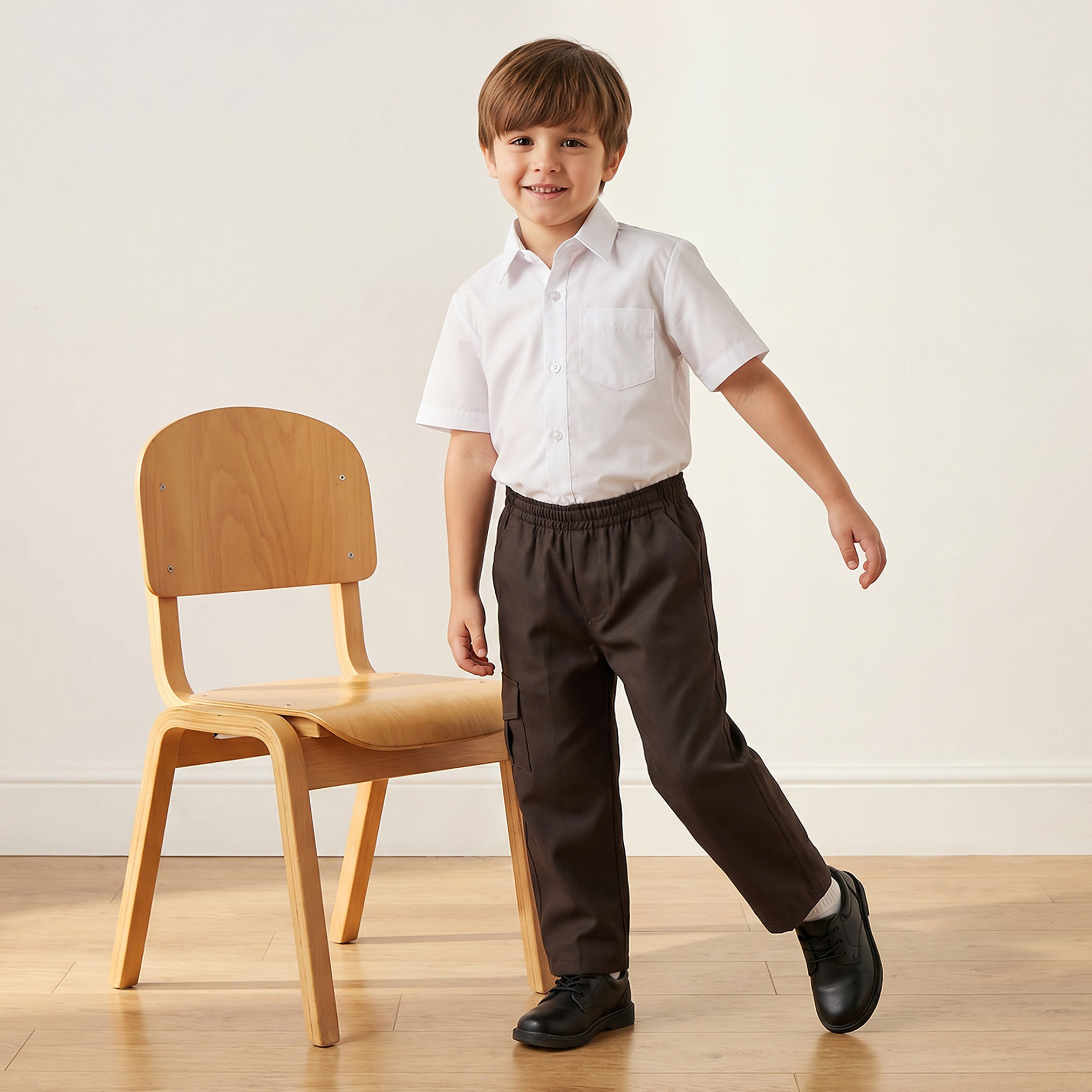 Juniors Black School Pants with Pockets - Boys-boys-clothing-bottoms-trousers-image-2