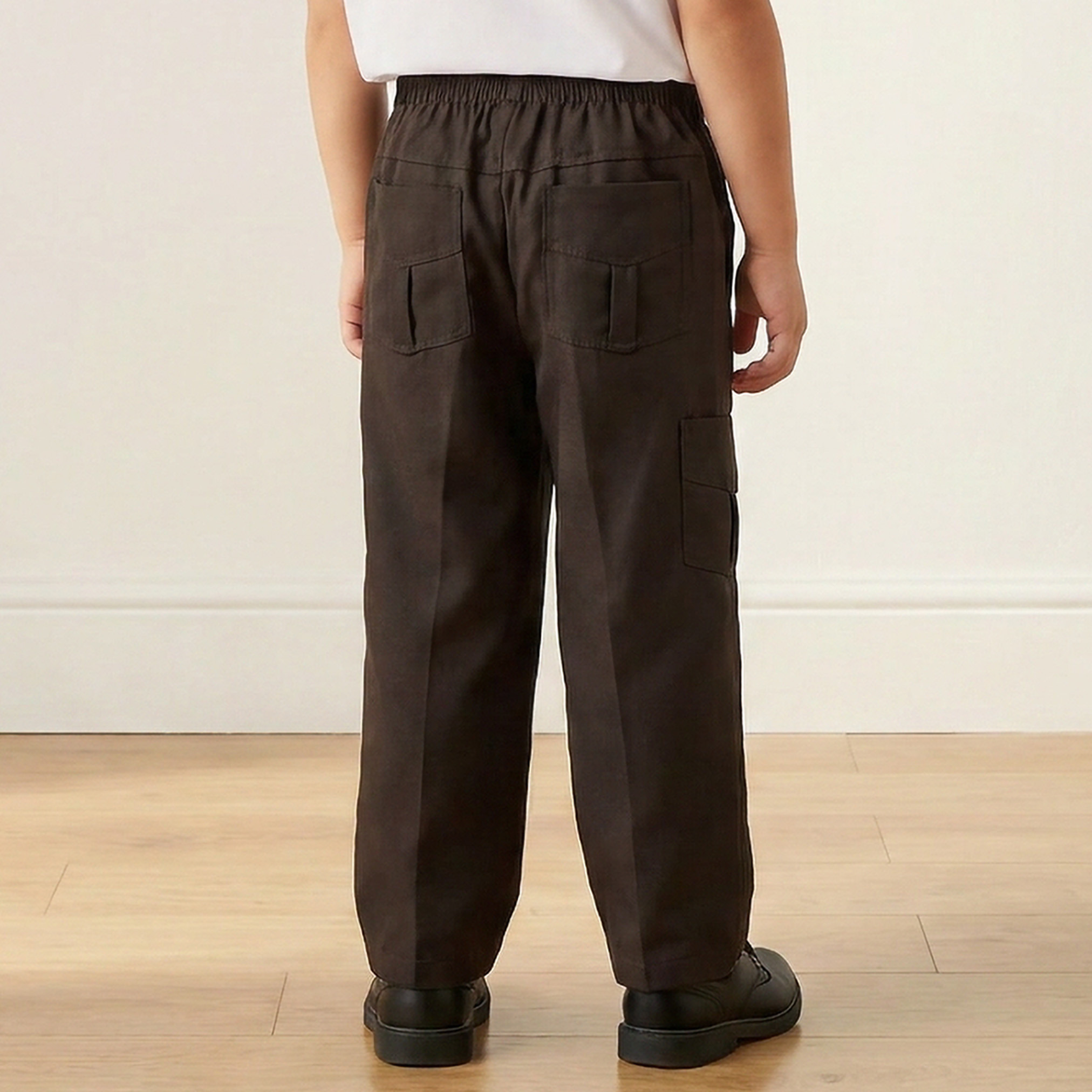 Juniors Black School Pants with Pockets - Boys-boys-clothing-bottoms-trousers-image-3