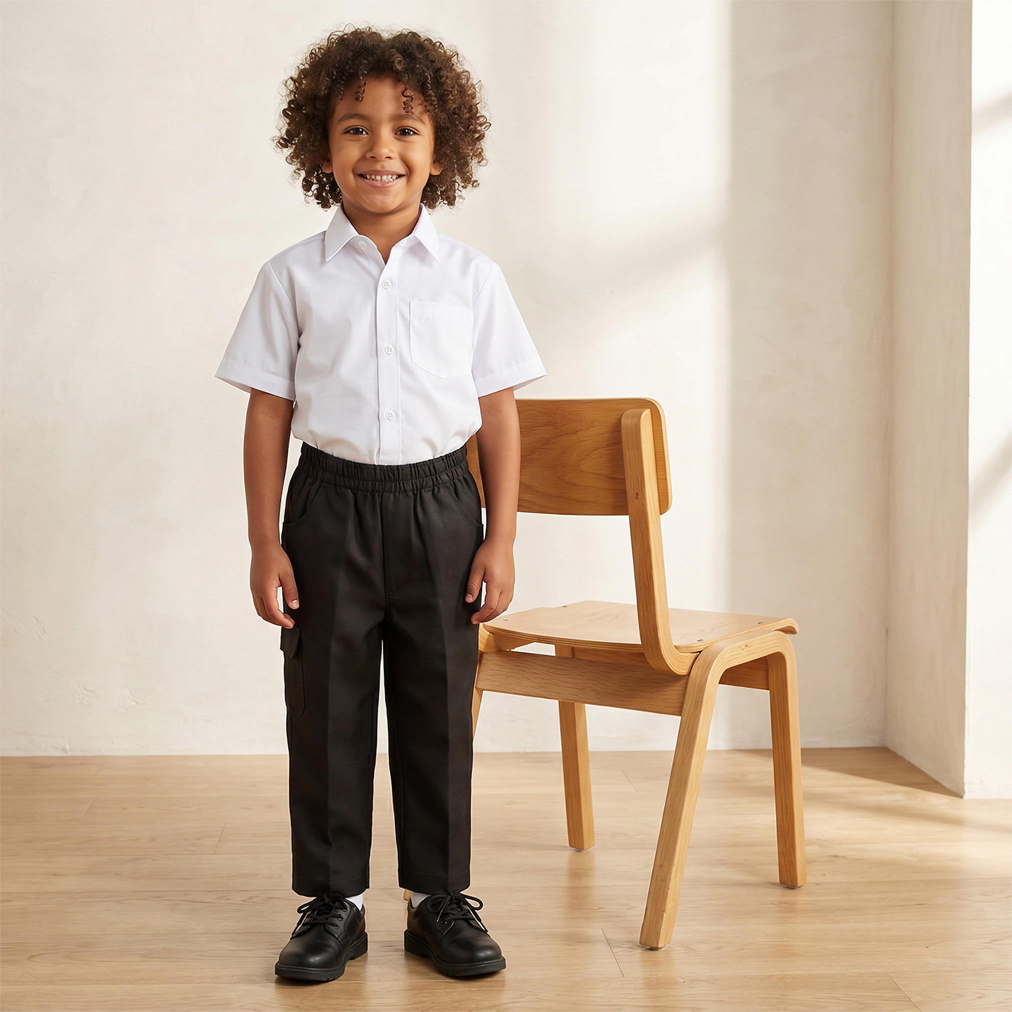 Juniors Black School Pants with Pockets - Boys-boys-clothing-bottoms-trousers-image-2