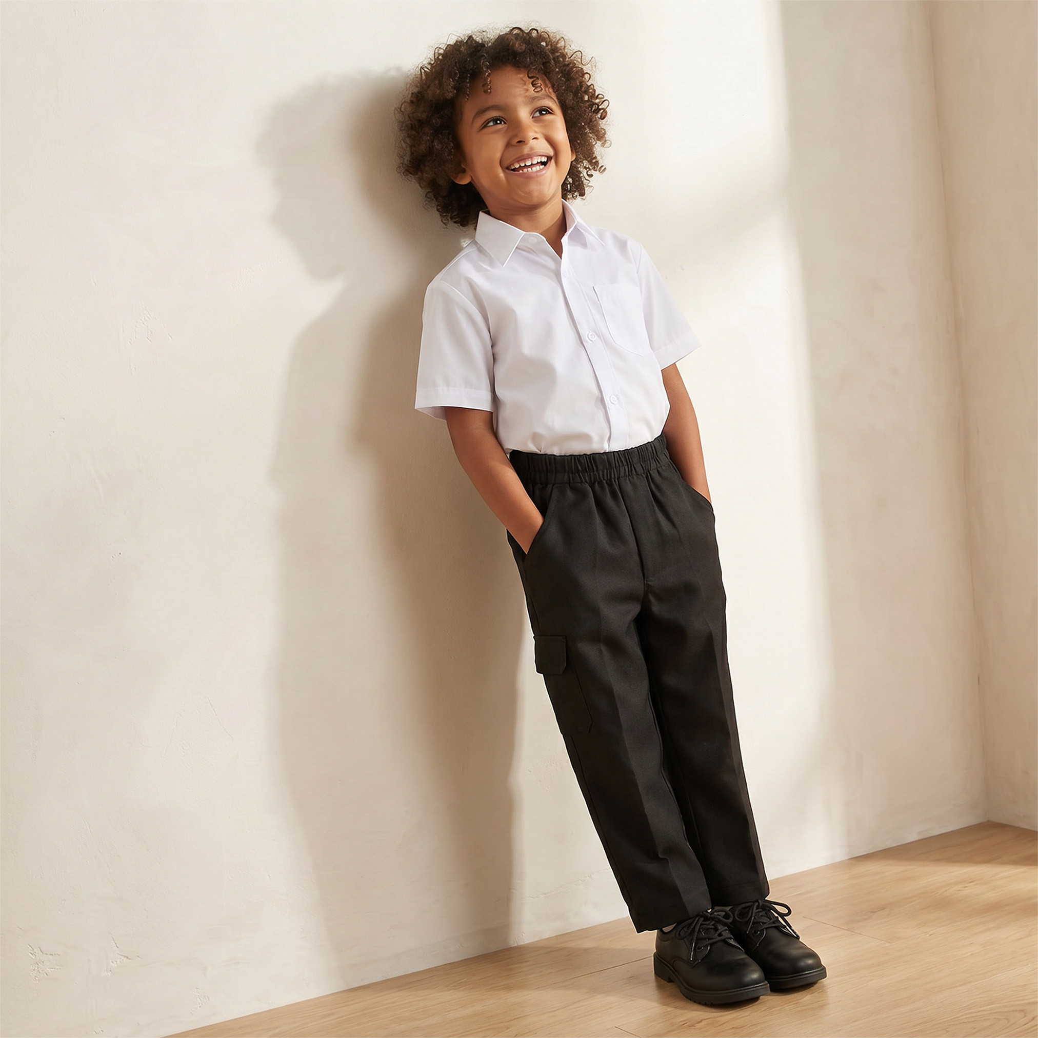 Juniors Black School Pants with Pockets - Boys-boys-clothing-bottoms-trousers-image-5