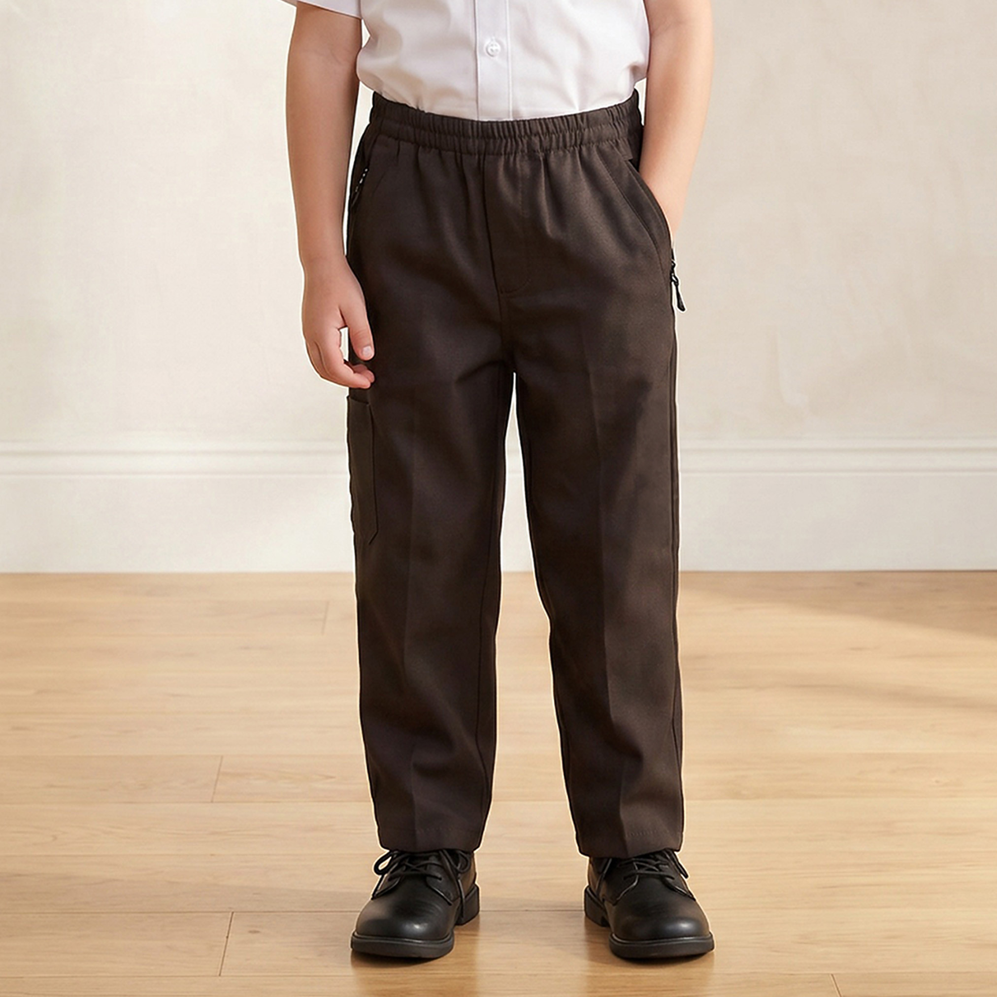 بنطلون مدرسي بني بجيوب للأولاد-boys-clothing-bottoms-trousers-image-1