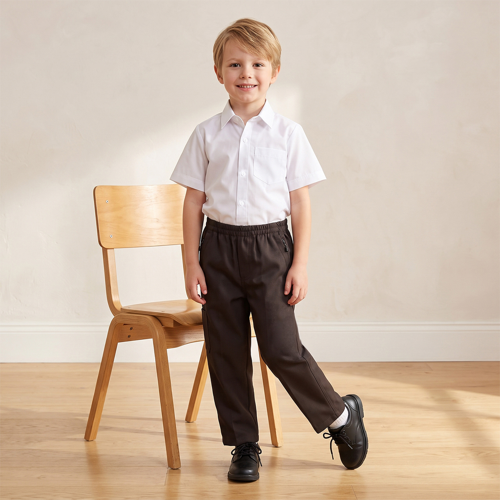 بنطلون مدرسي بني بجيوب للأولاد-boys-clothing-bottoms-trousers-image-2