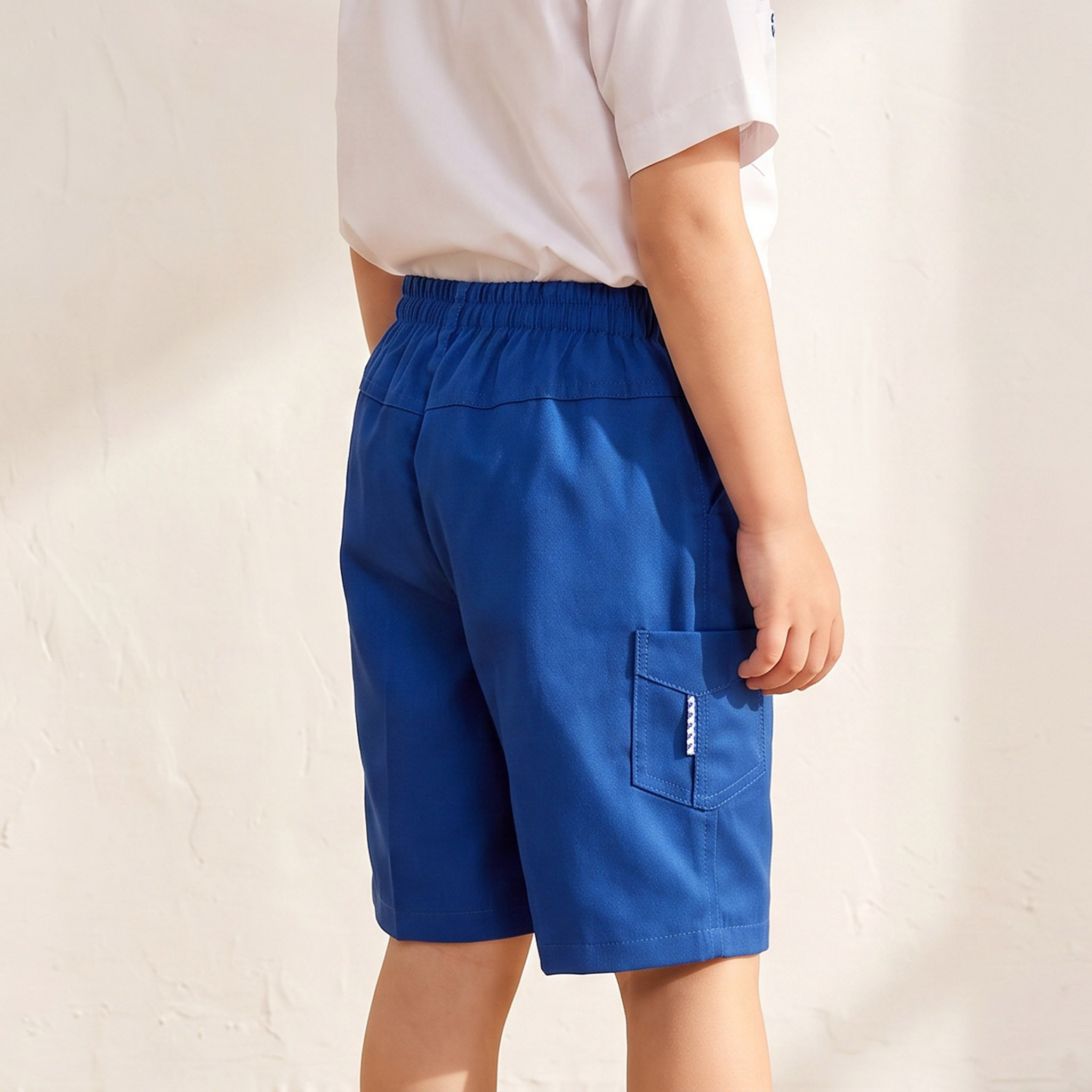 شورت مدرسي أزرق بطول الركبة وبجيوب للأولاد من جونيورز-boys-clothing-schoolwear-bottoms-shorts-image-3