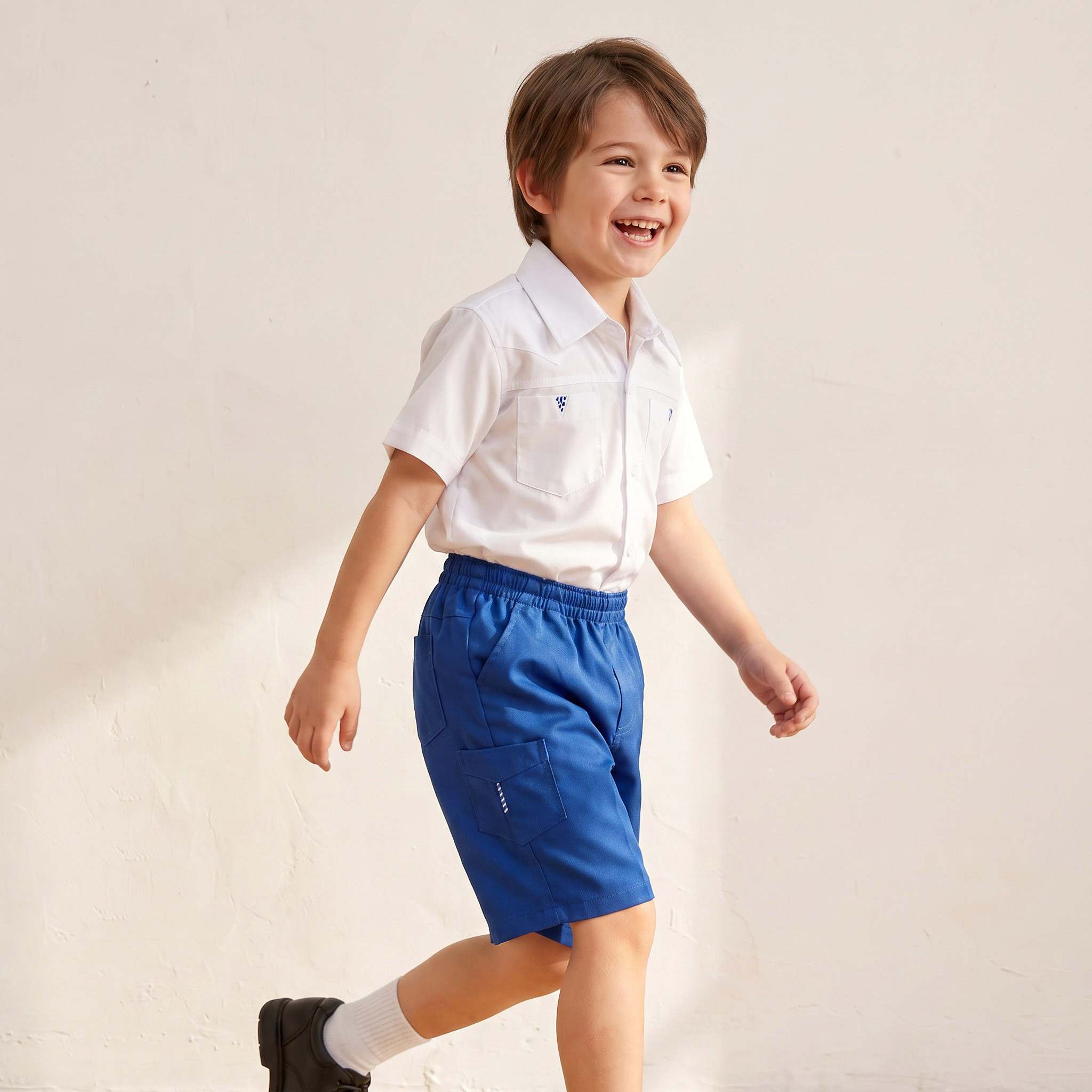 شورت مدرسي أزرق بطول الركبة وبجيوب للأولاد من جونيورز-boys-clothing-schoolwear-bottoms-shorts-image-5