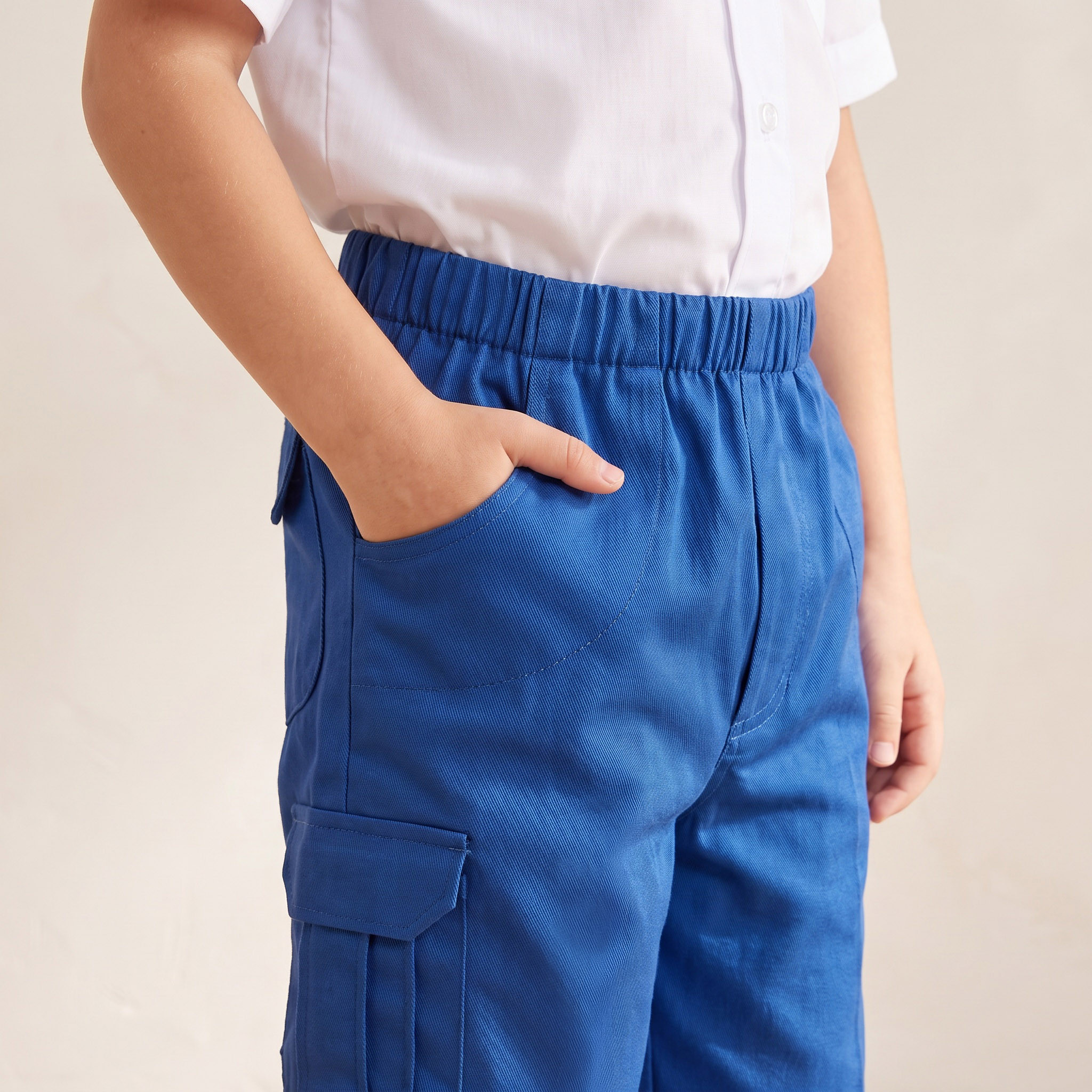 شورت مدرسي أزرق بطول الركبة وبجيوب بطية للأولاد من جونيورز-boys-clothing-schoolwear-bottoms-shorts-image-6