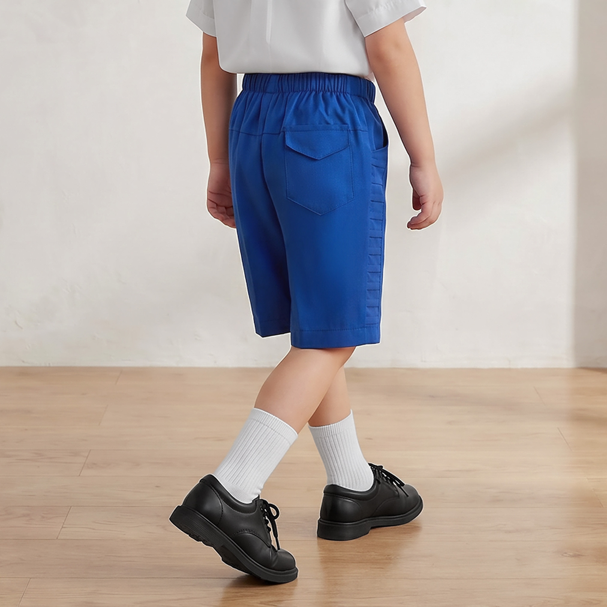 شورت مدرسي أزرق بطول الركبة بجيوب للأولاد من جونيورز-boys-clothing-schoolwear-bottoms-shorts-image-3