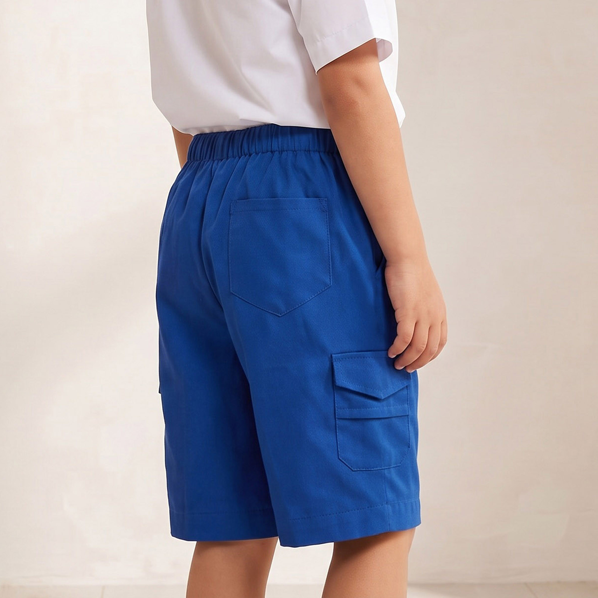 شورت مدرسي أزرق طول الركبة بجيوب للأولاد من جونيورز-boys-clothing-schoolwear-bottoms-shorts-image-3