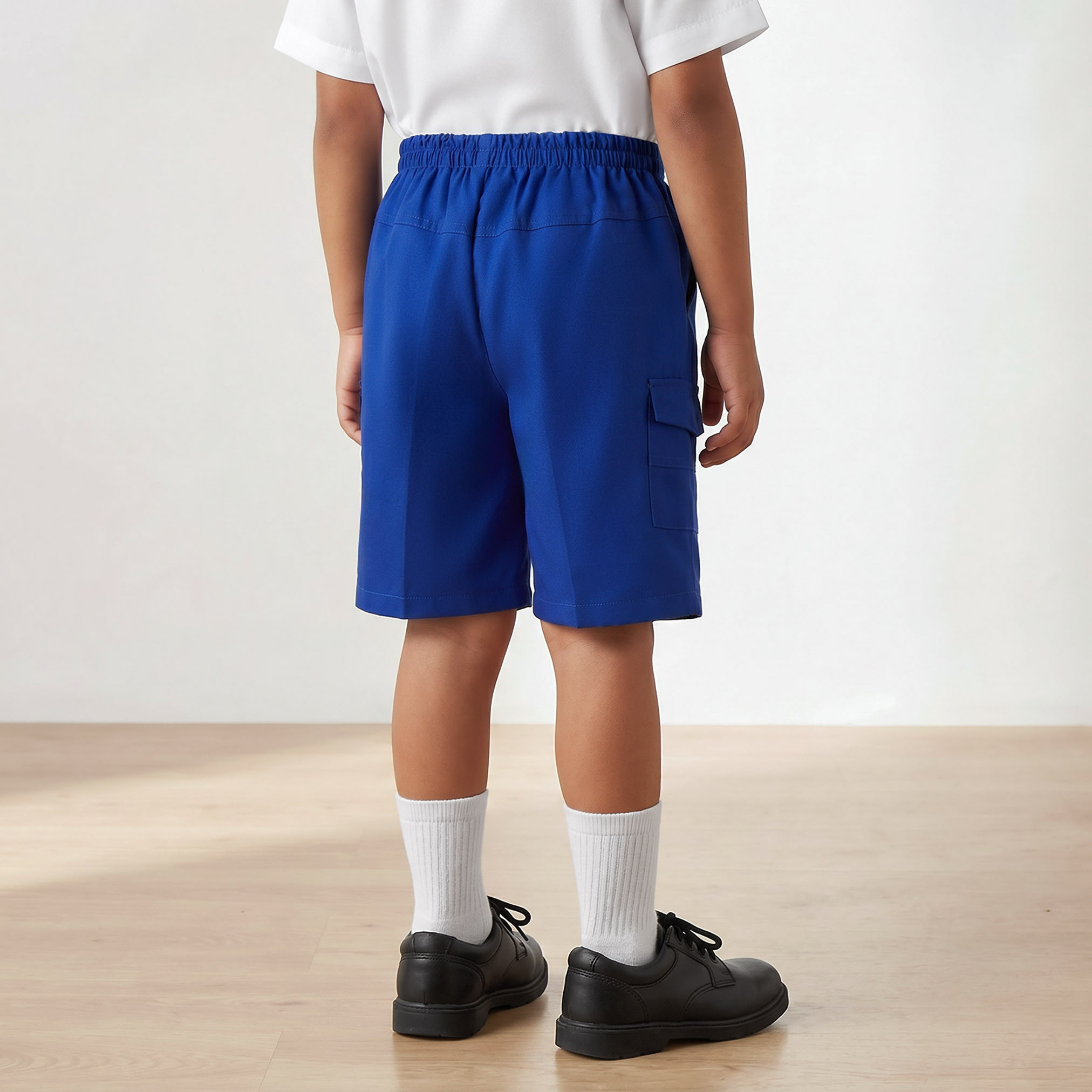شورت مدرسي أزرق بطول الركبة بجيوب بطيّة للأولاد من جونيورز-boys-clothing-schoolwear-bottoms-shorts-image-3